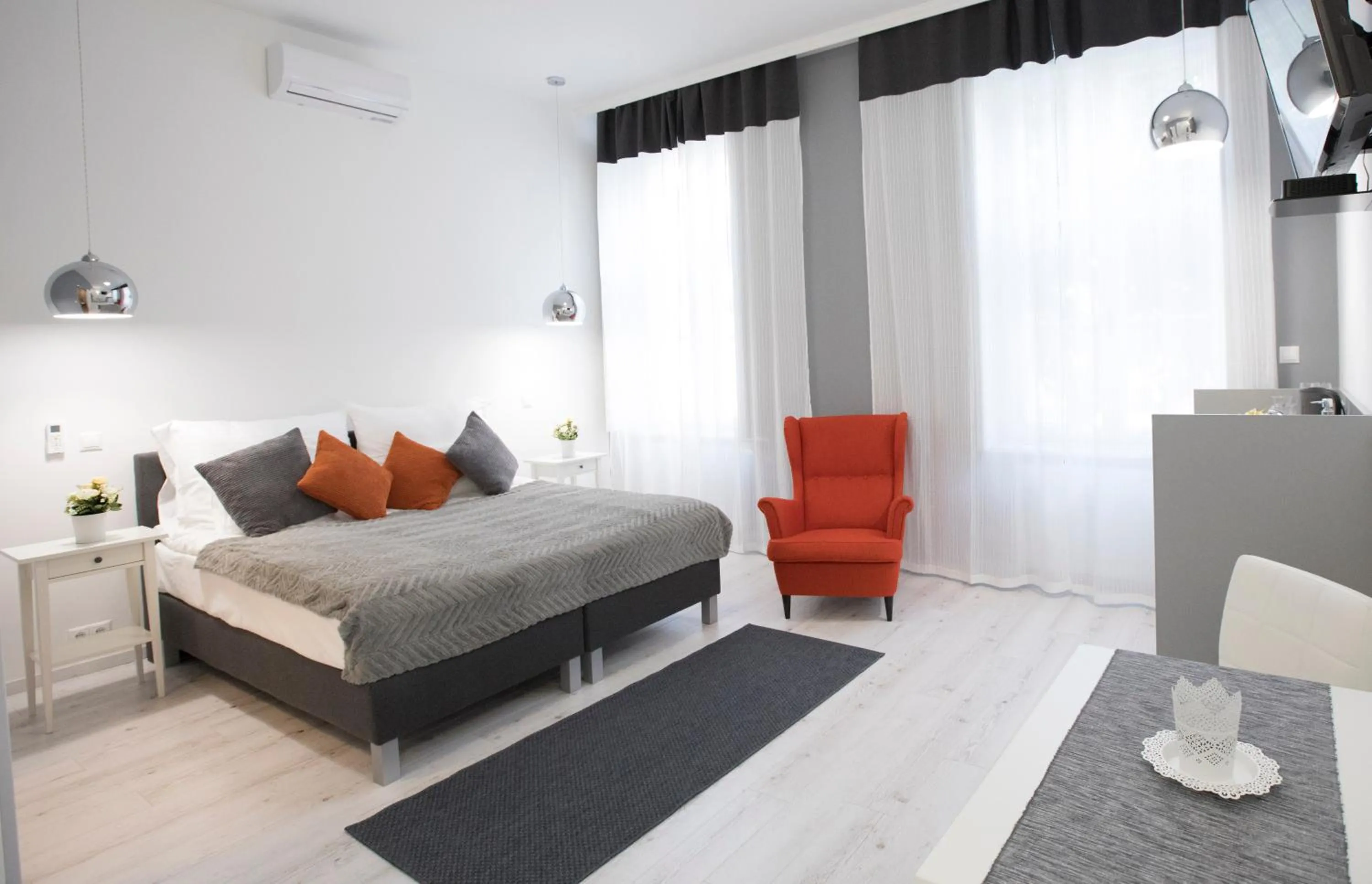 Bedroom, Bed in City Center Stúdió Apartmanok