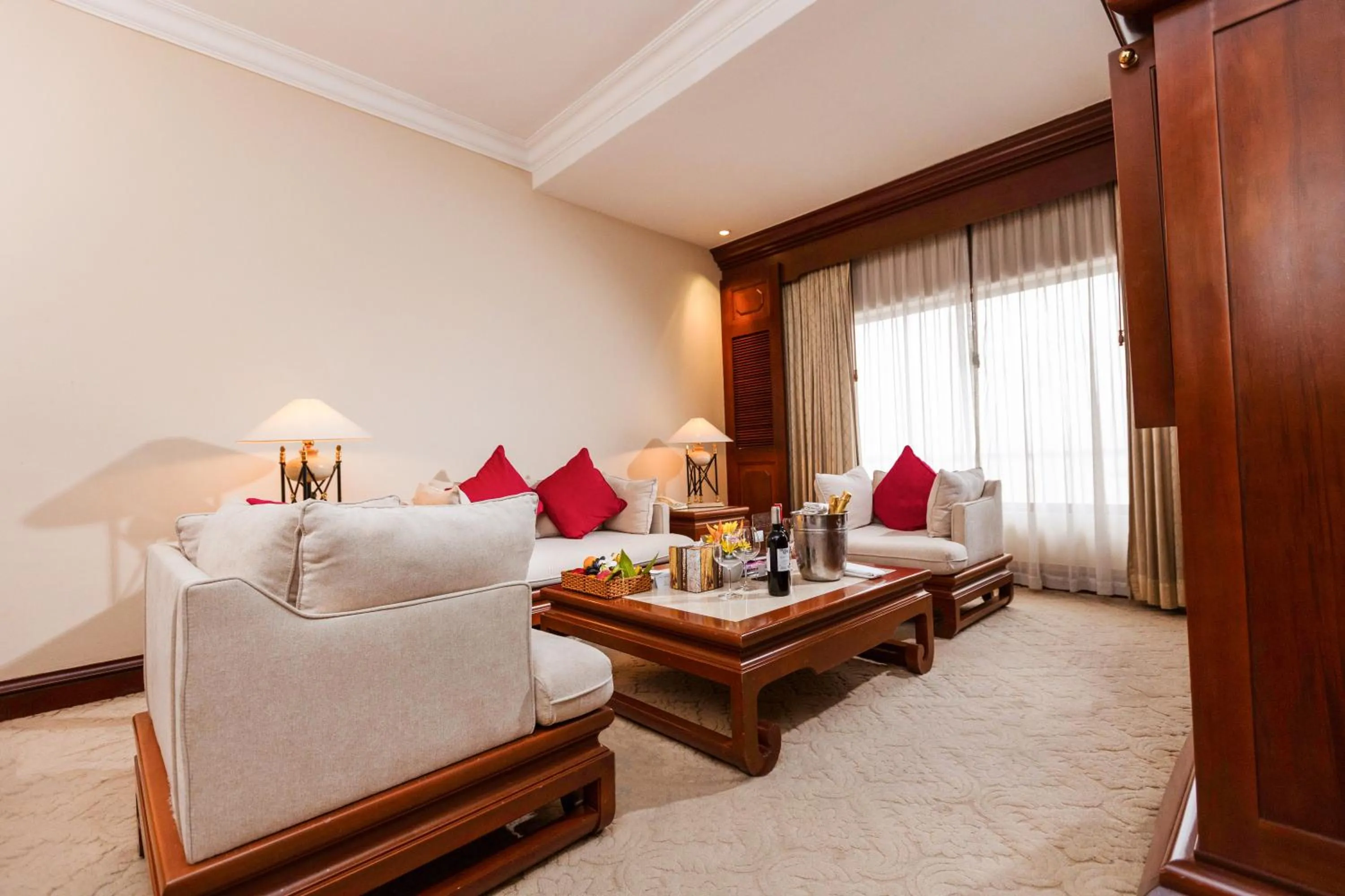 Seating area in Hotel Cambodiana