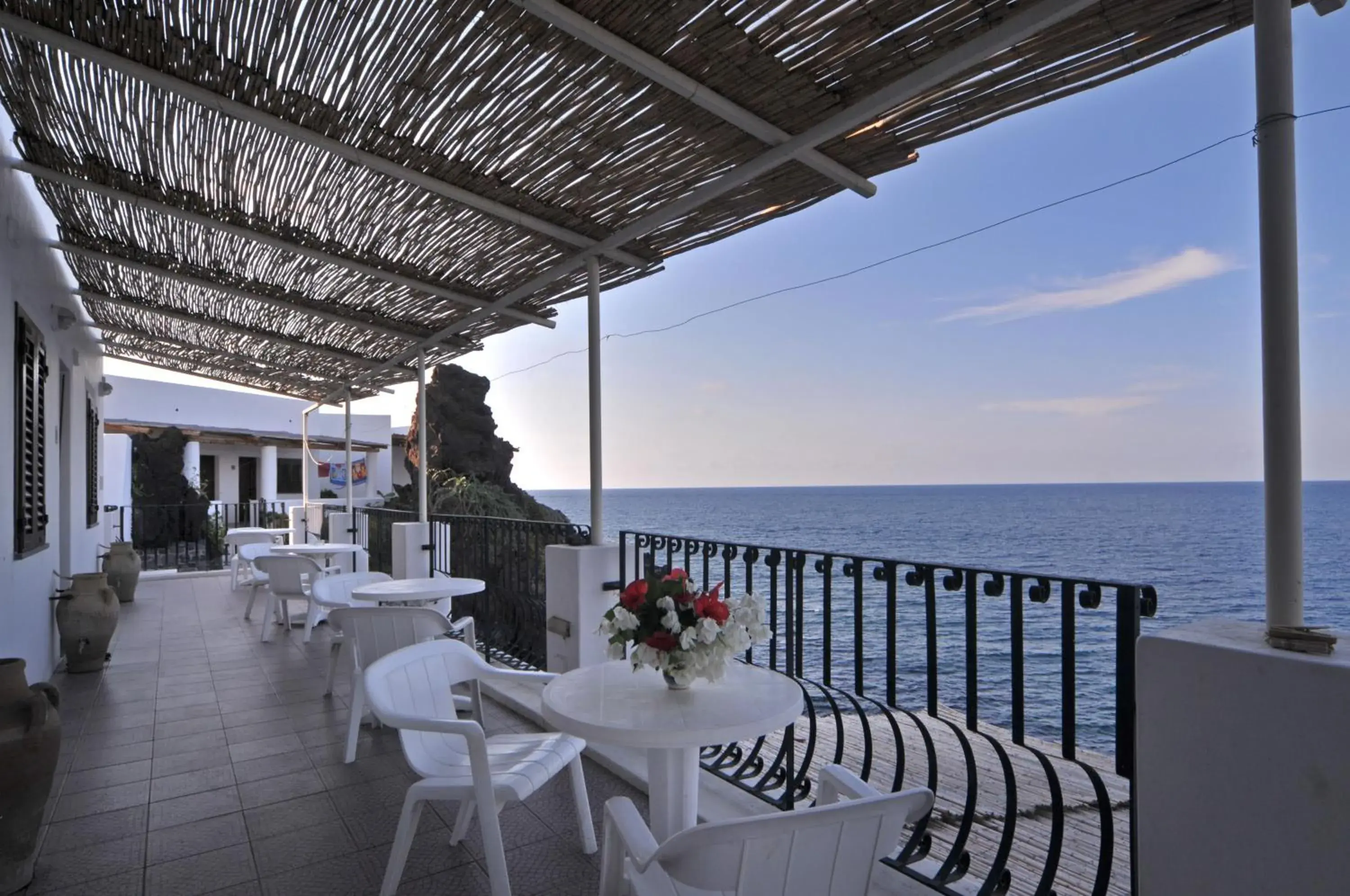 Facade/entrance, Balcony/Terrace in Hotel Villaggio Stromboli - isola di Stromboli