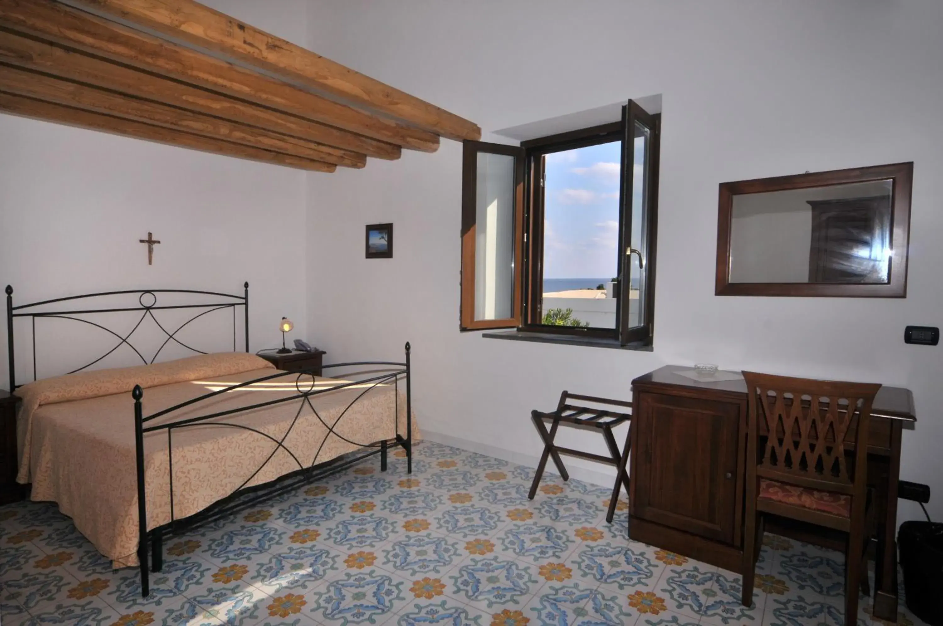 Bedroom, Bed in Hotel Villaggio Stromboli - isola di Stromboli