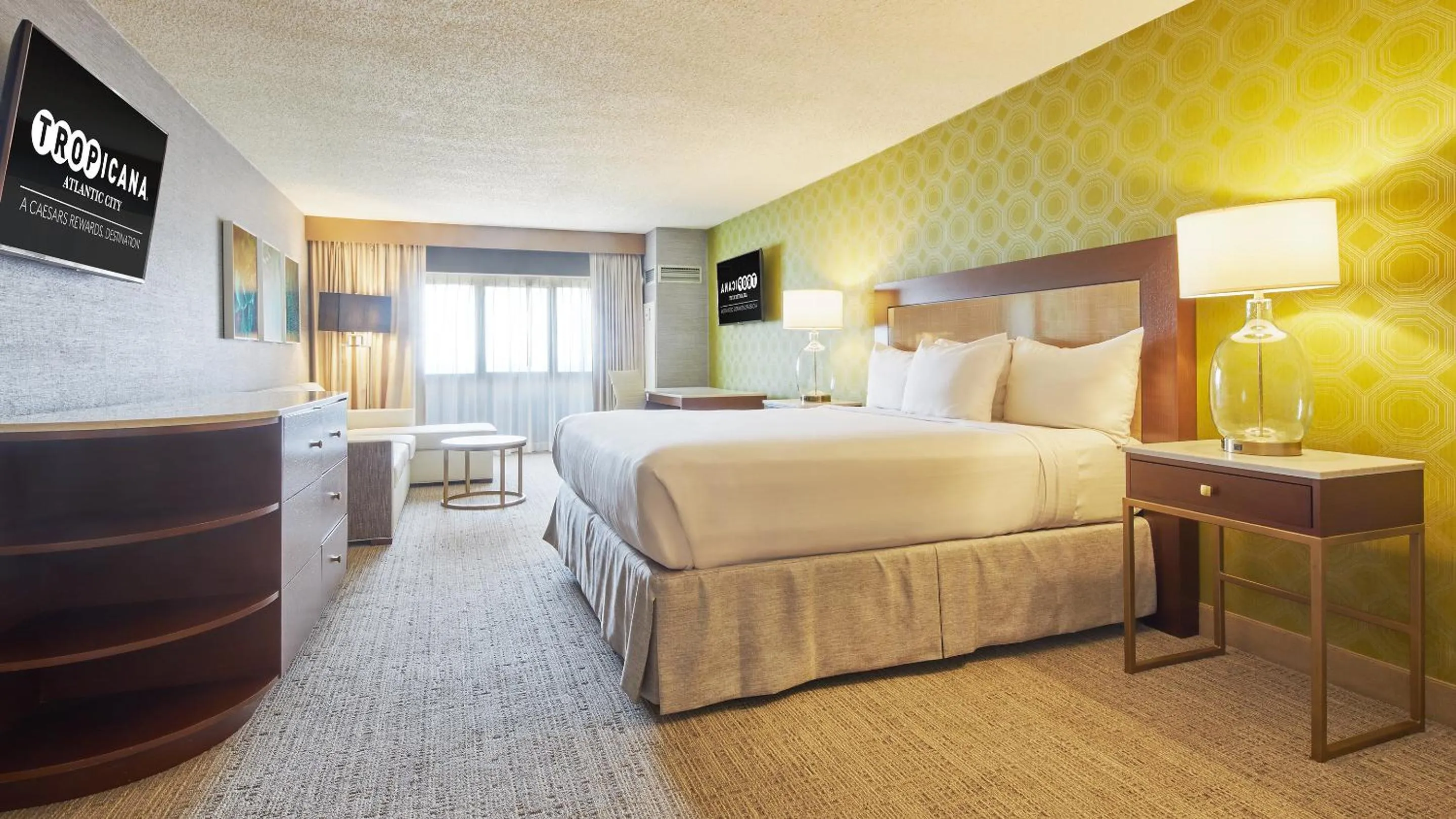 Bed in Tropicana Atlantic City, A Caesars Destination
