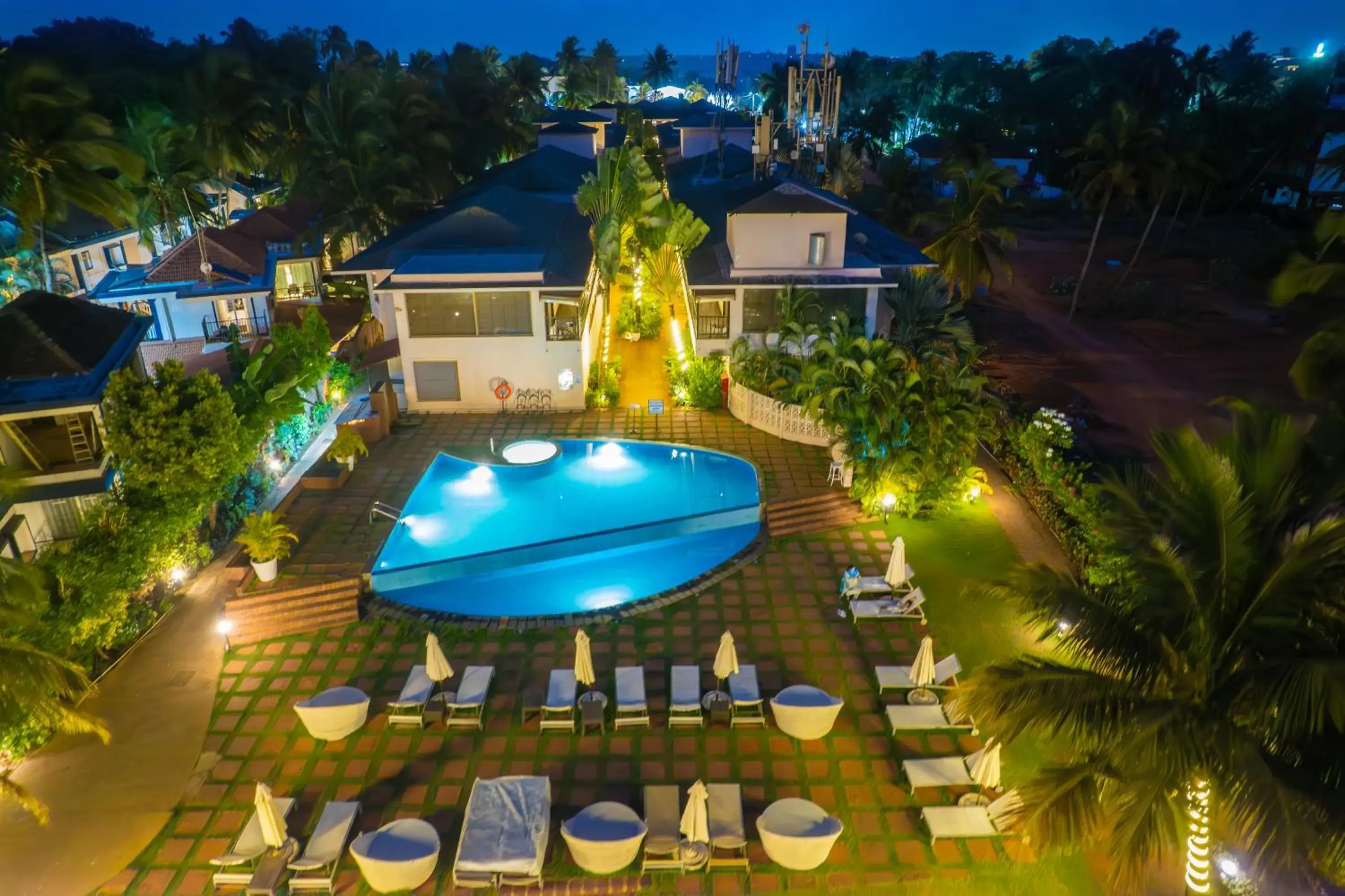 Bird's eye view in O Hotel Goa, Candolim Beach Bird's eye view in O Hotel Goa, Candolim Beach