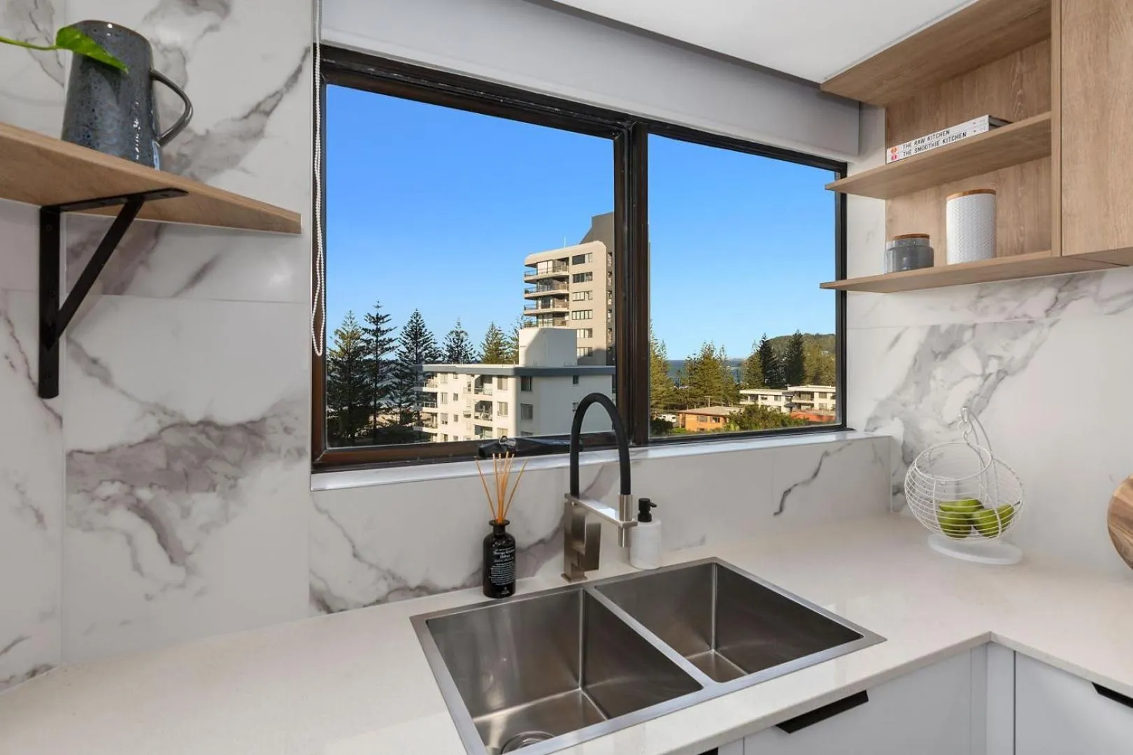 kitchen in Horizons Holiday Apartments - OFFICIAL