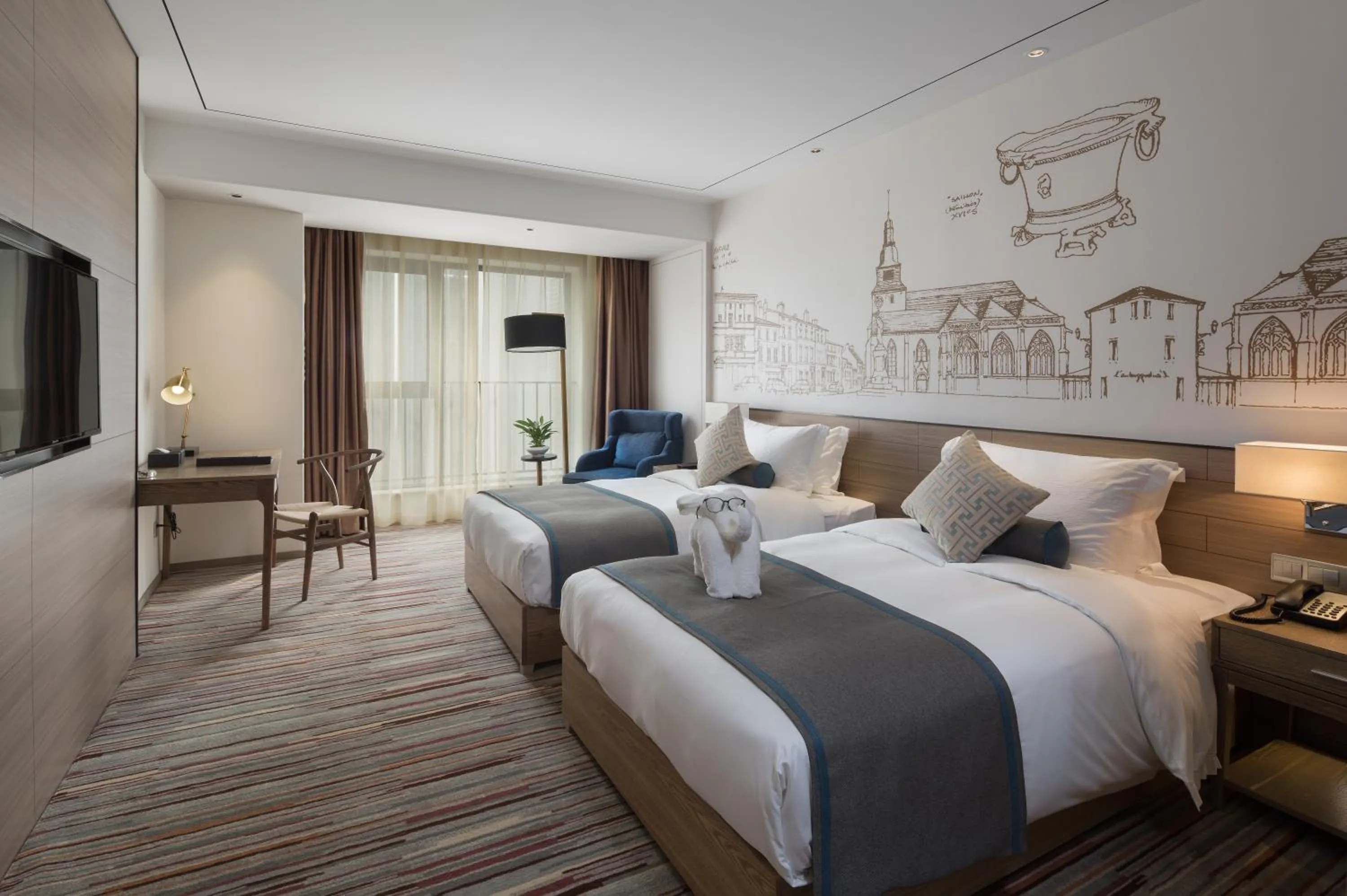 Bed in Chengdu Prolit Hotel