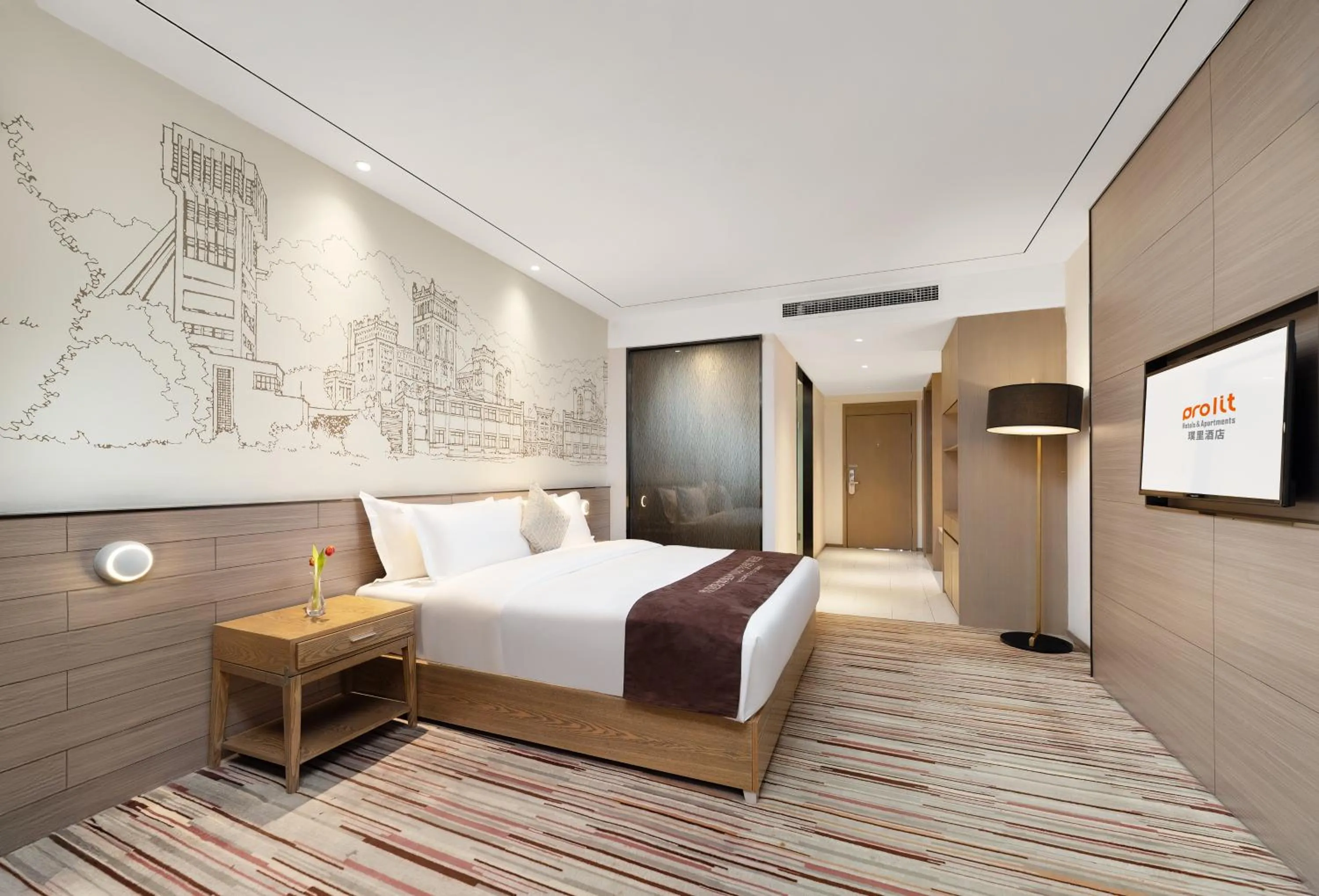 Bed in Chengdu Prolit Hotel