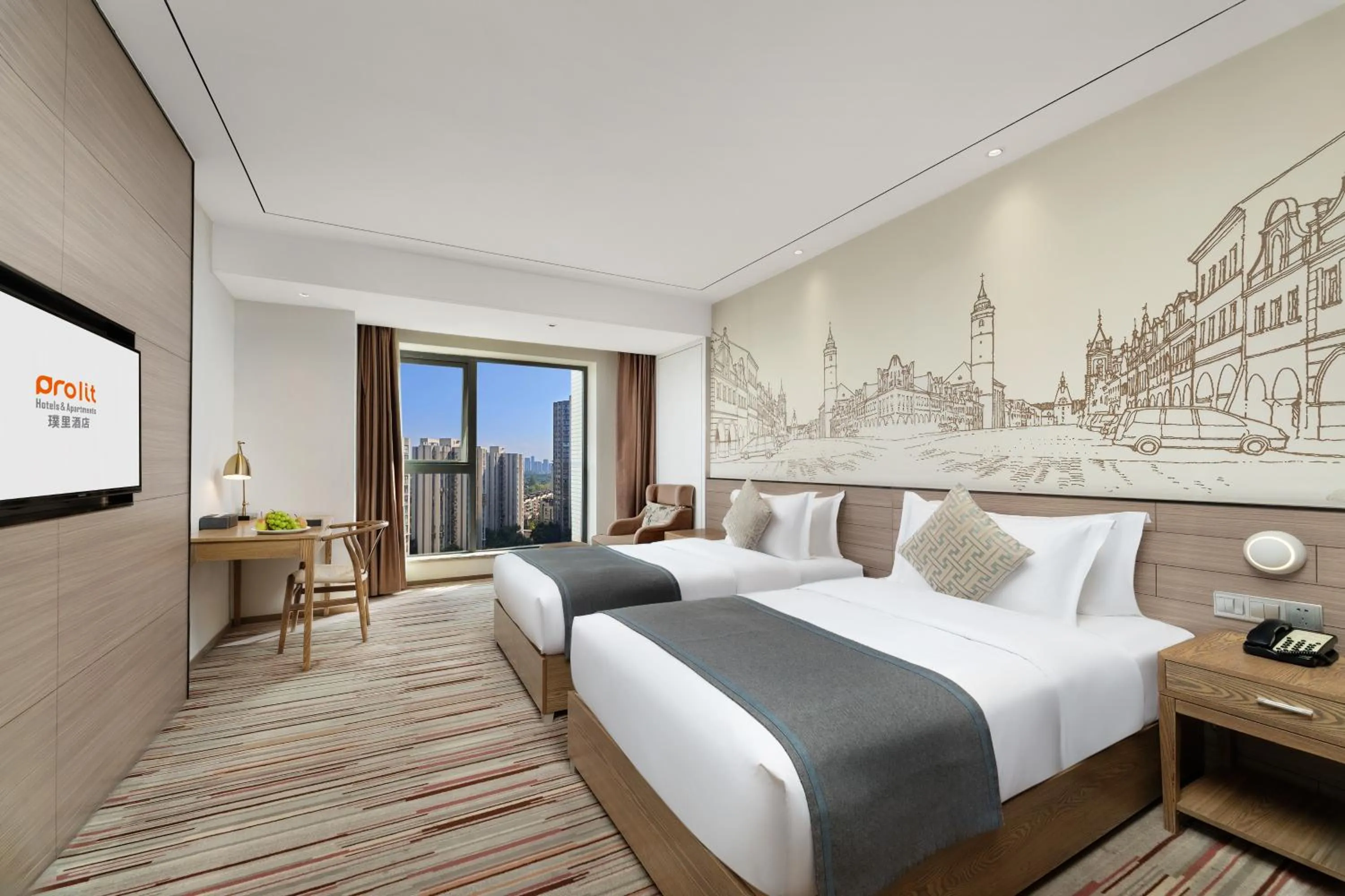 Bed in Chengdu Prolit Hotel