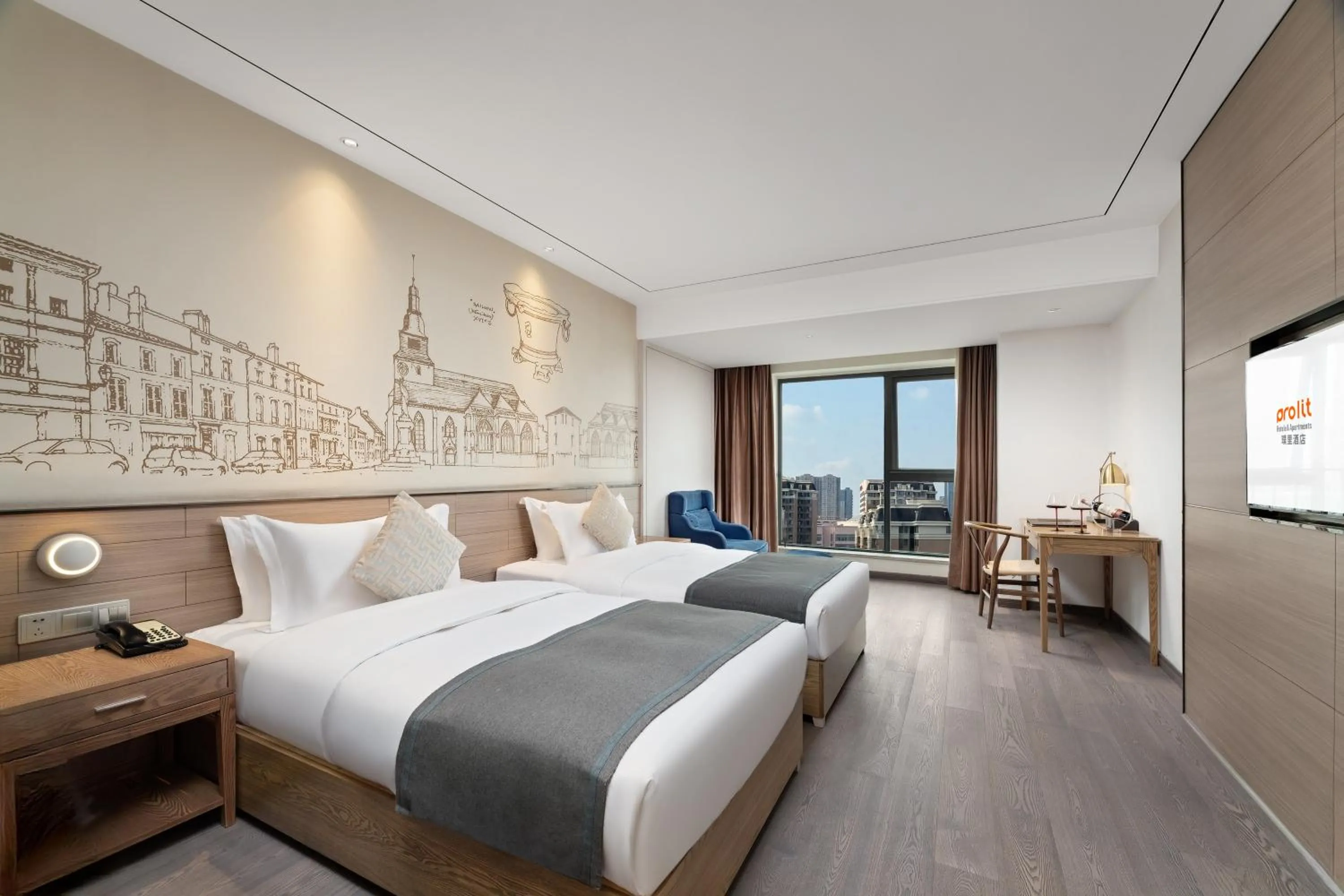 Bed in Chengdu Prolit Hotel