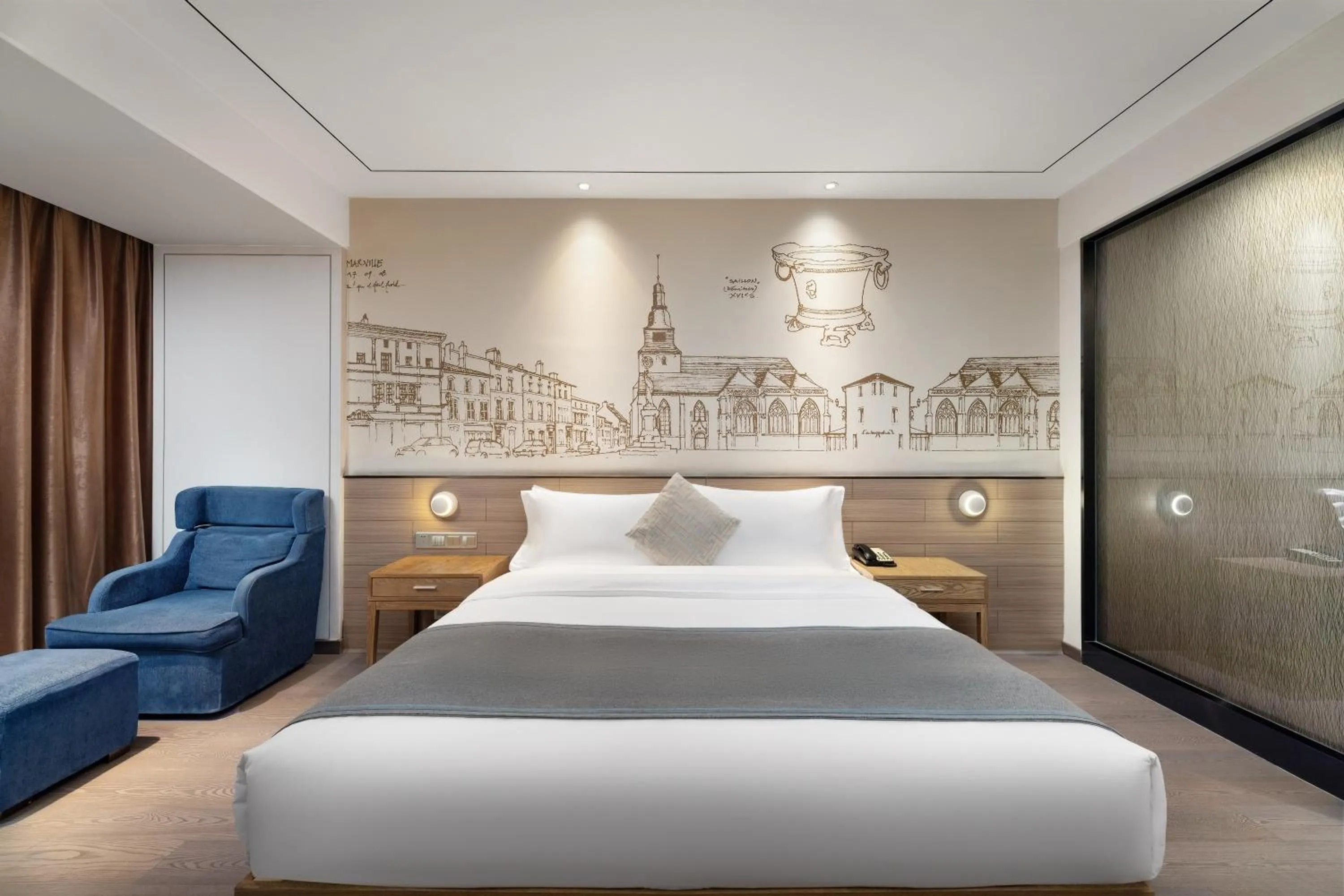 Bed in Chengdu Prolit Hotel