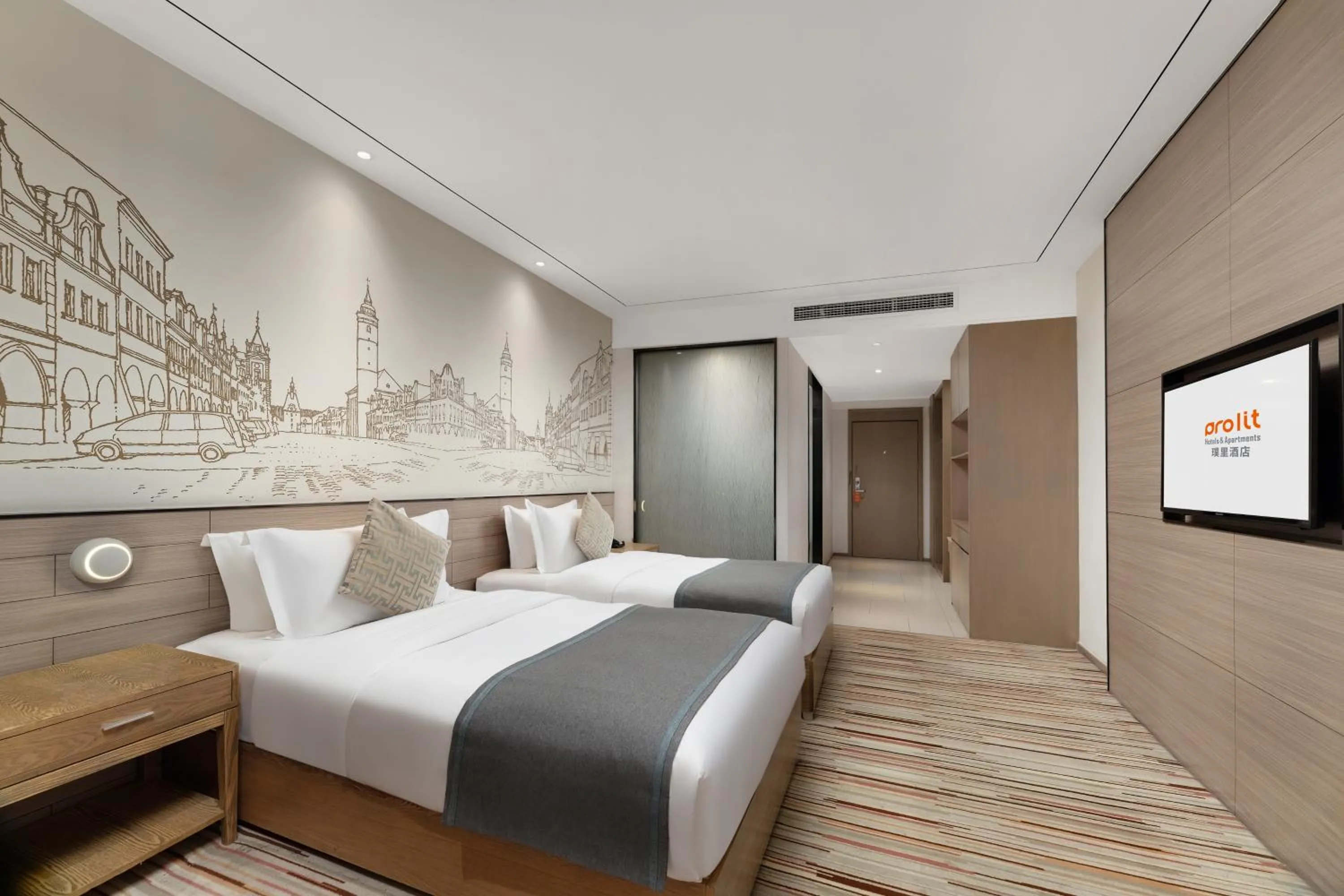 Bed in Chengdu Prolit Hotel