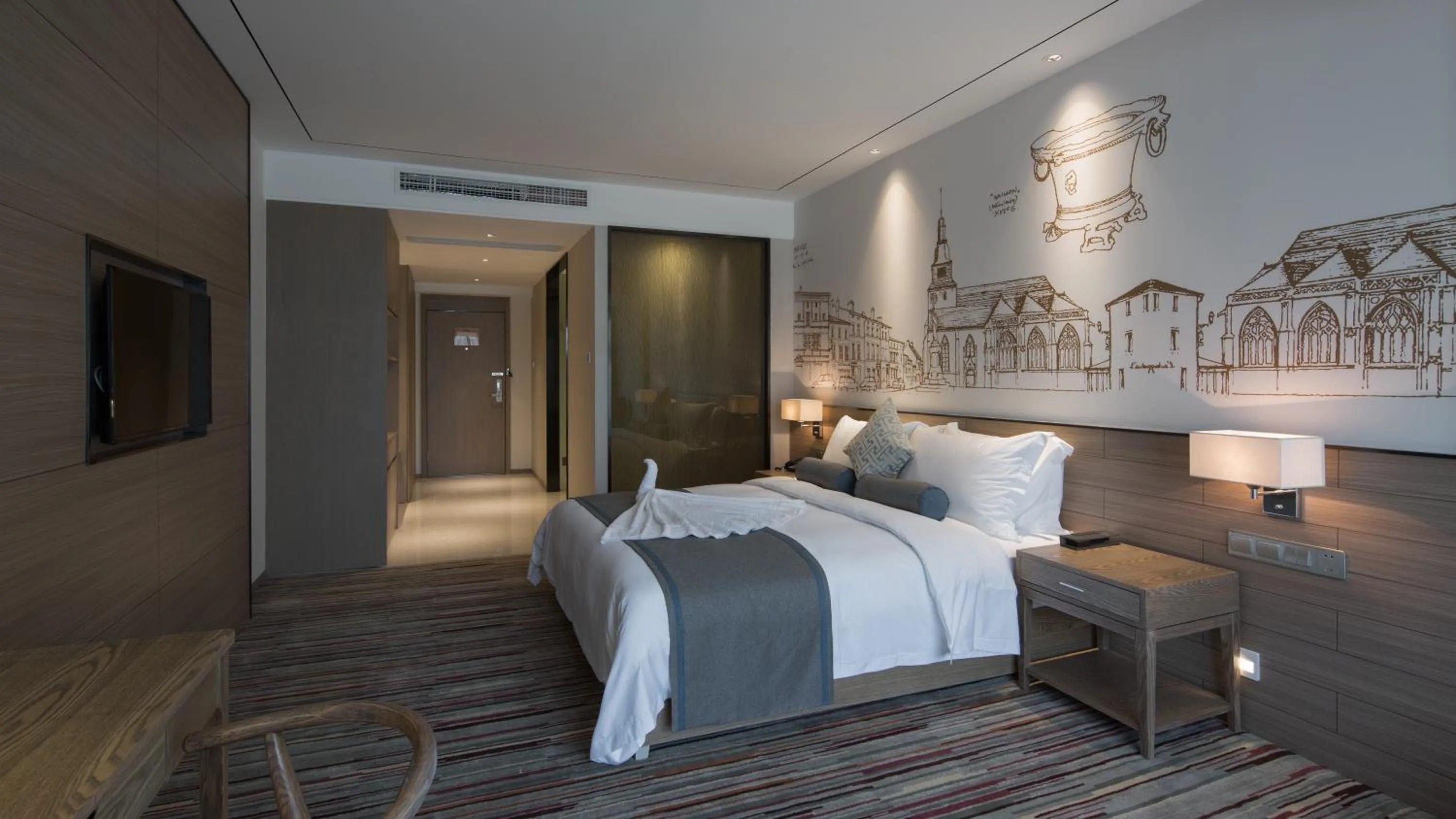 Bed in Chengdu Prolit Hotel