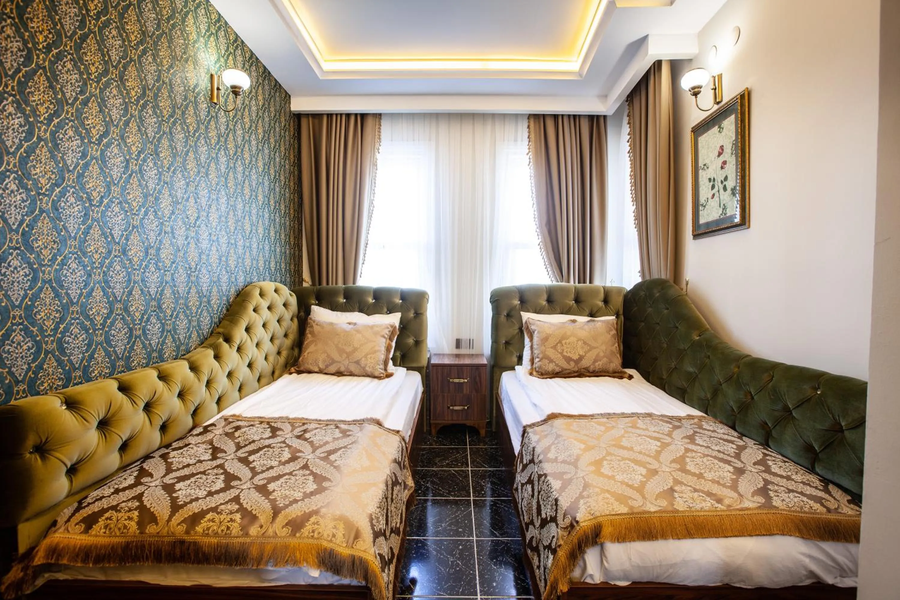 Living room, Bed in Rose Mansion by Otantik Suites