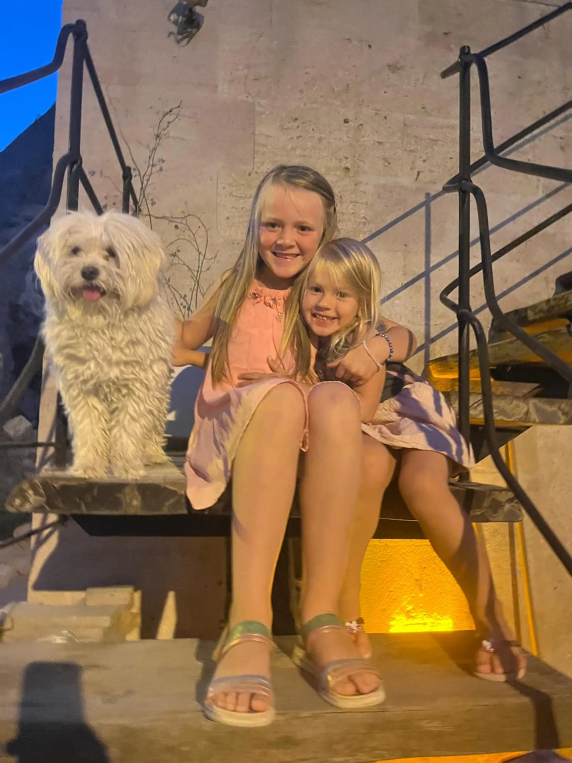 children in Salkım Cave House