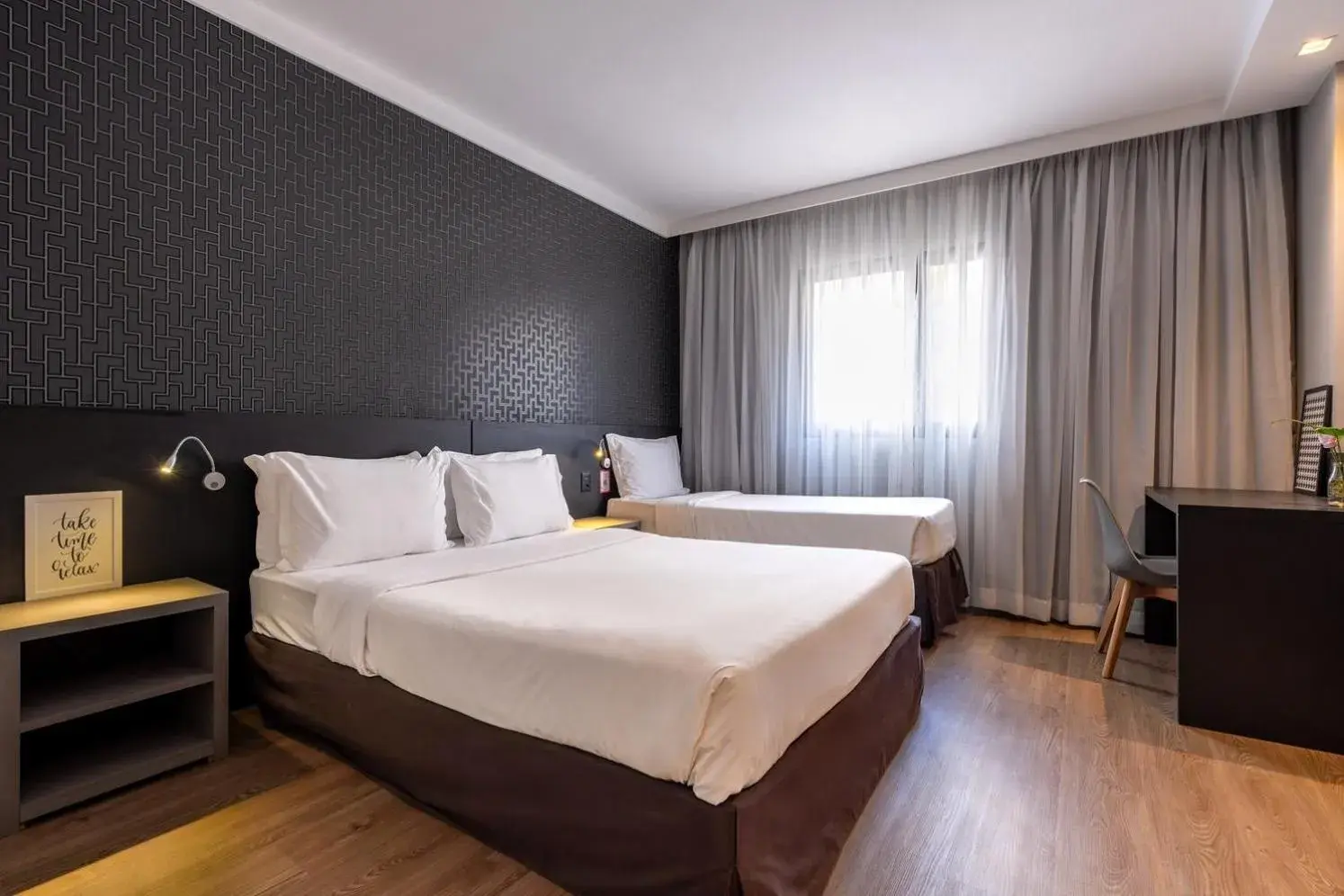 Standard PwD Disability Access Triple - single occupancy - 1 Double Bed and 1 Single Bed in Intercity São Paulo Berrini Standard PwD Disability Access Triple - single occupancy - 1 Double Bed and 1 Single Bed in Intercity São Paulo Berrini