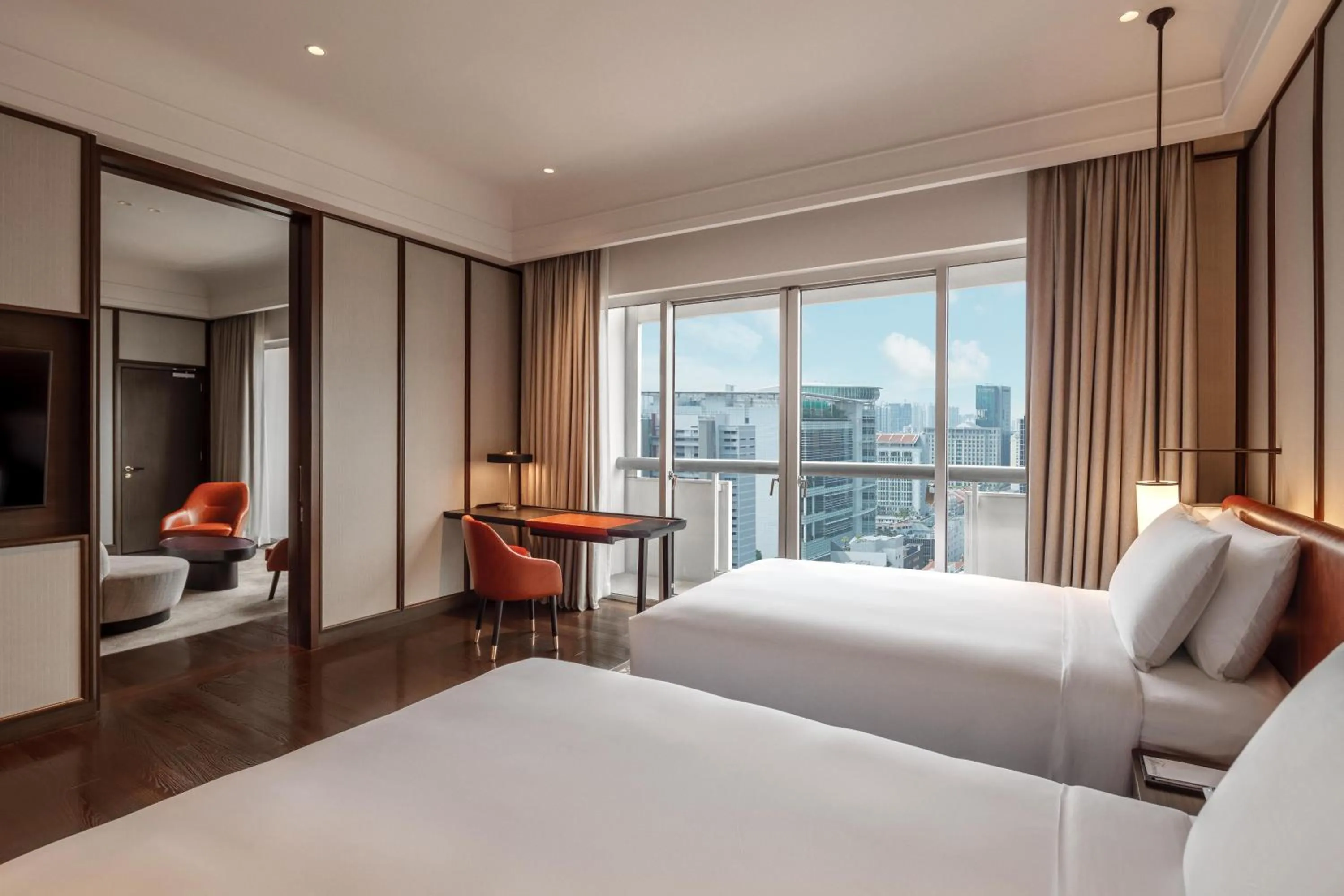 Bed in Fairmont Singapore