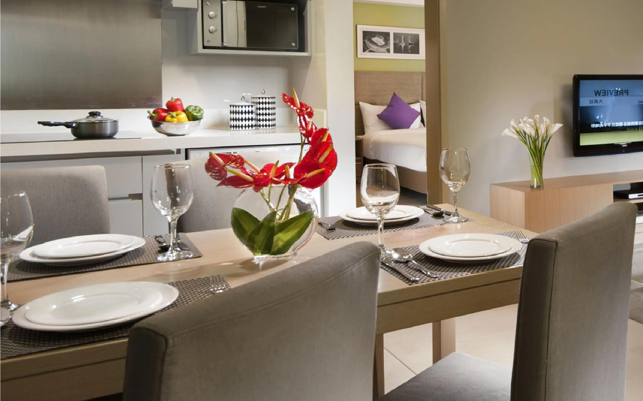 Living room in Citadines Zhuankou Wuhan