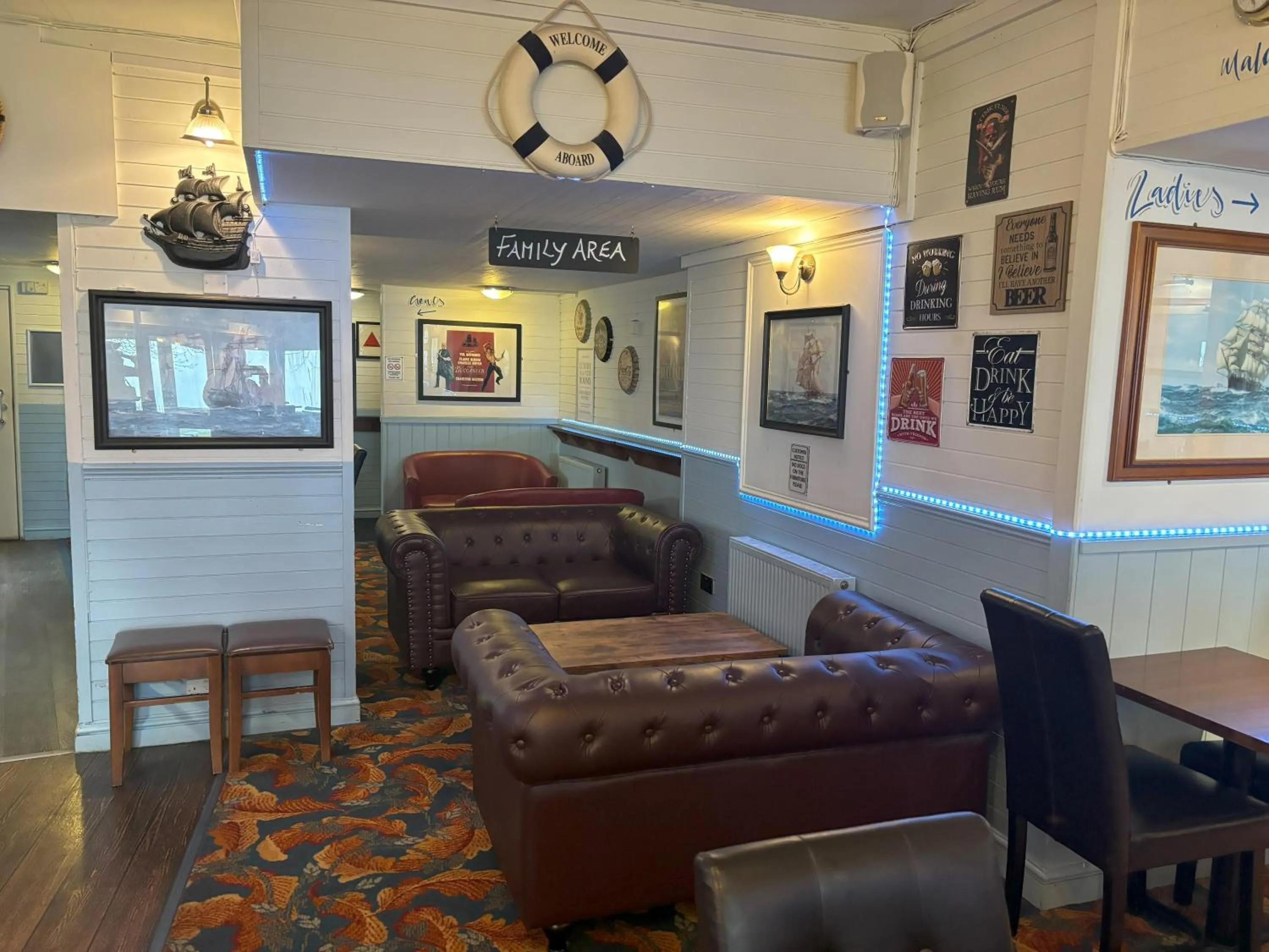 Seating area in The Buccaneer Inn