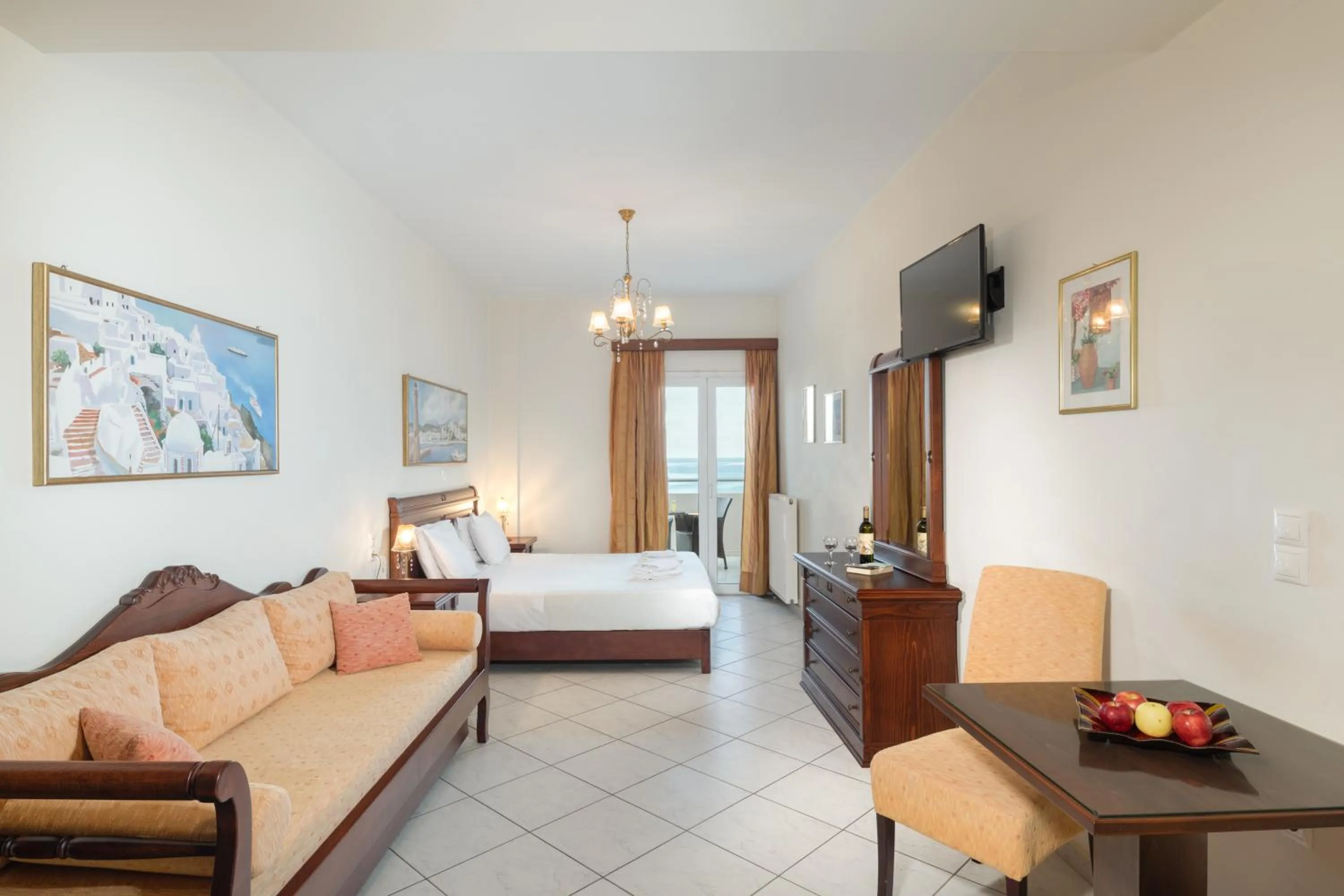 Living room, Bed in Sevach Apartments