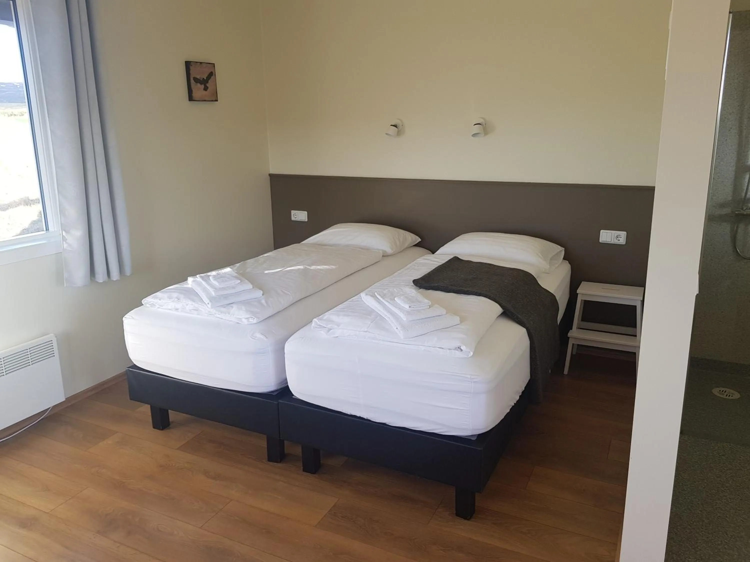 Bed in Hjartarstaðir Guesthouse