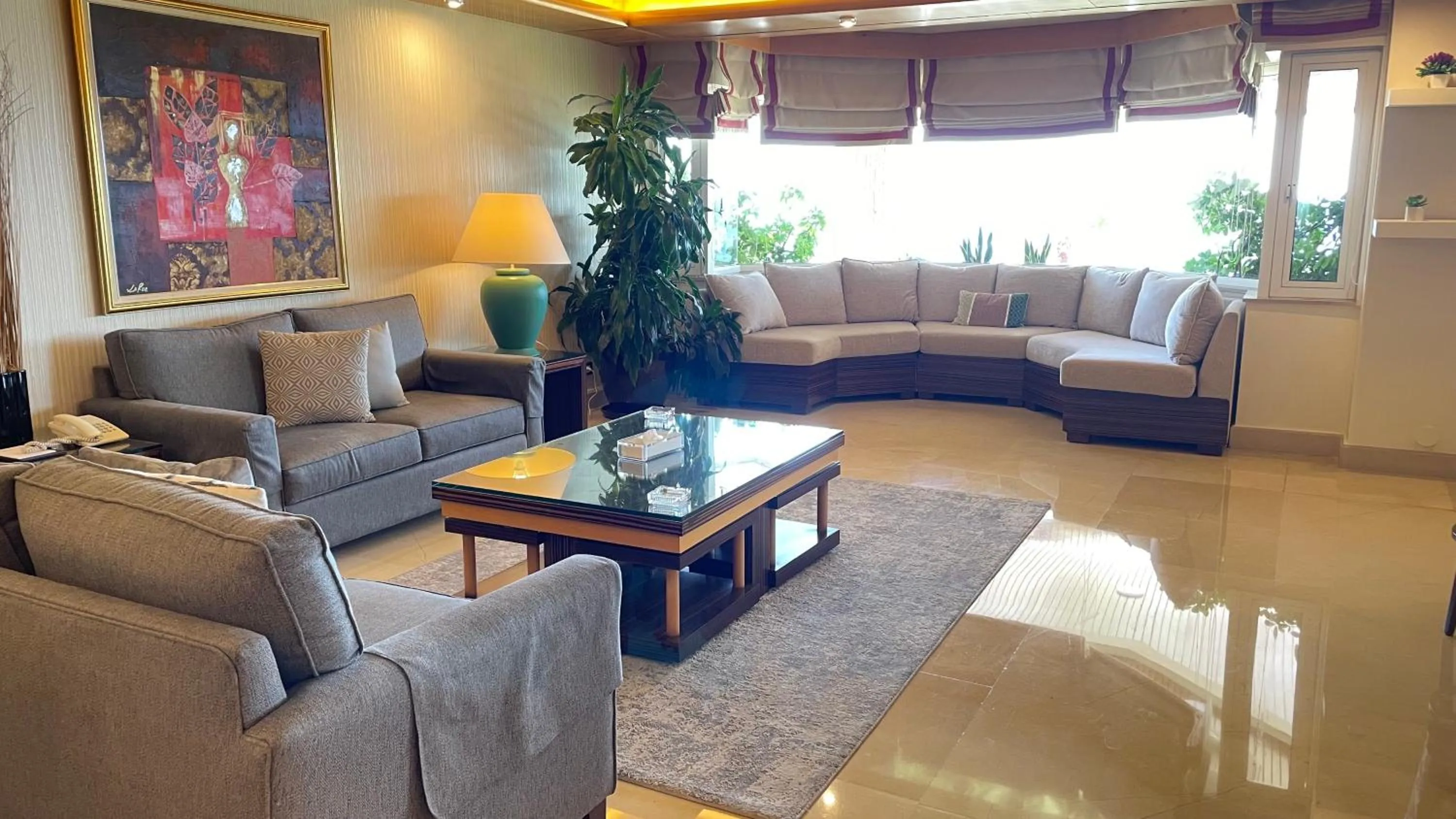 Seating area in Lahoya Suites