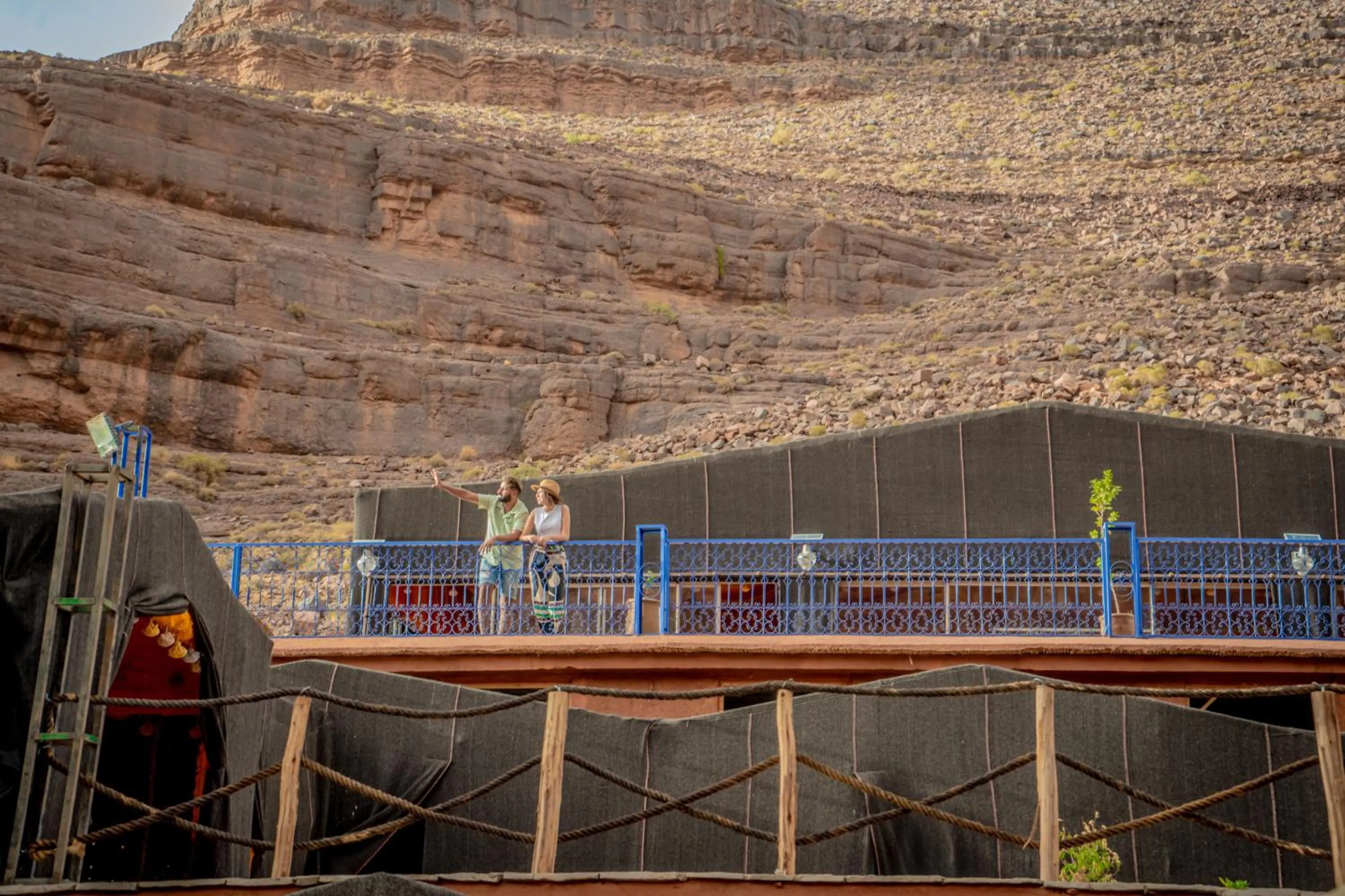 Balcony/Terrace in Ouednoujoum Ecolodge & Spa