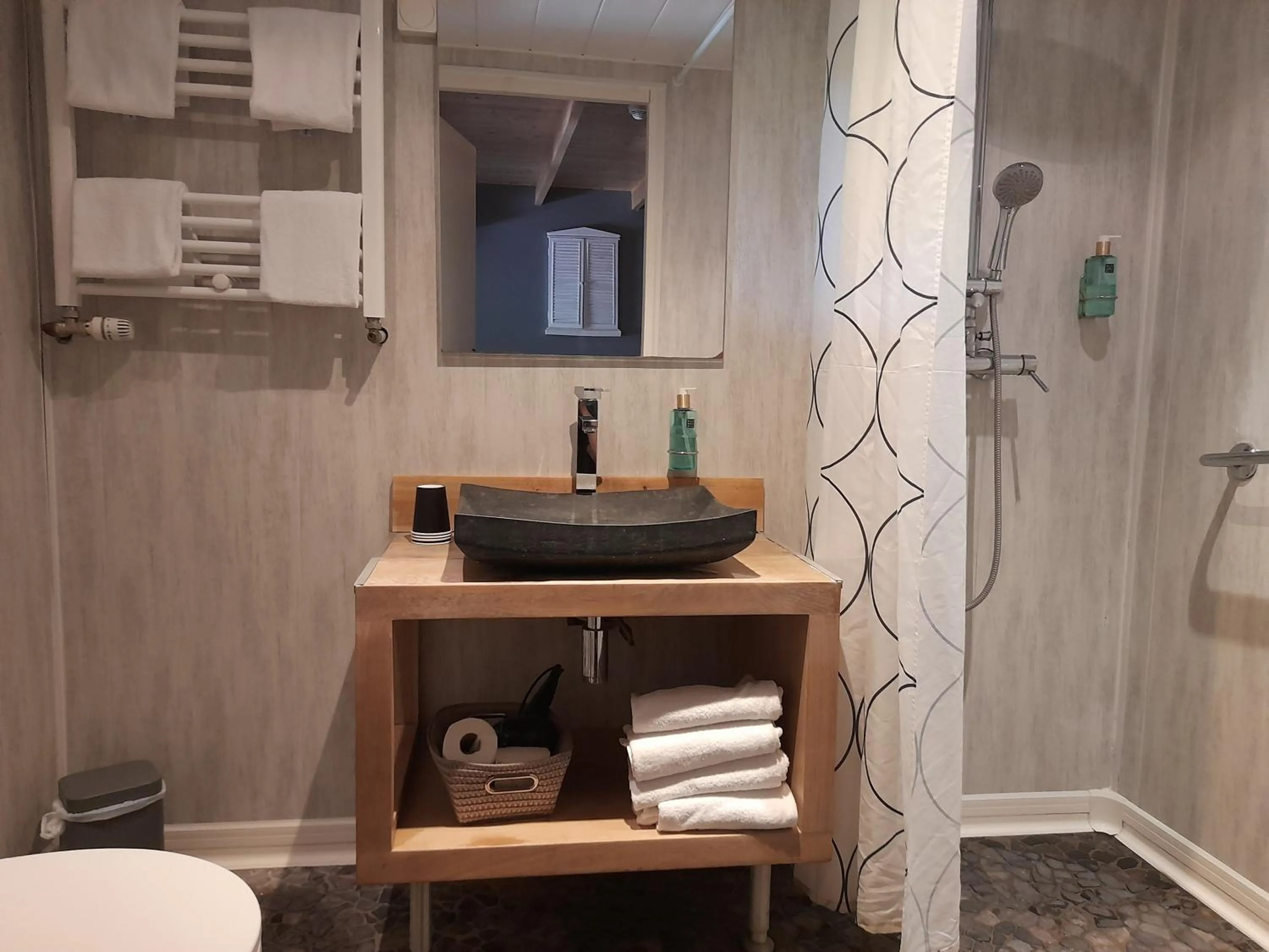 Shower in Hôtel Quai des Pontis