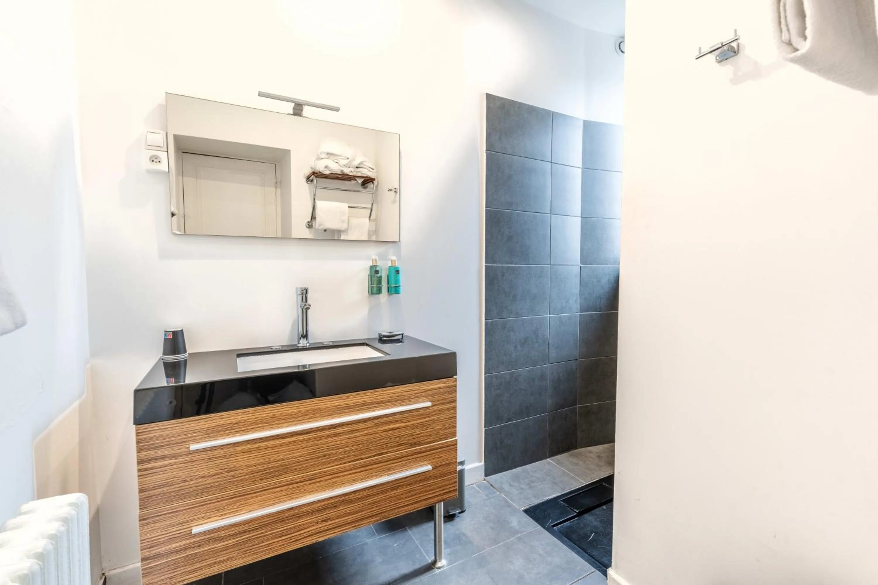 Shower in Hôtel Quai des Pontis