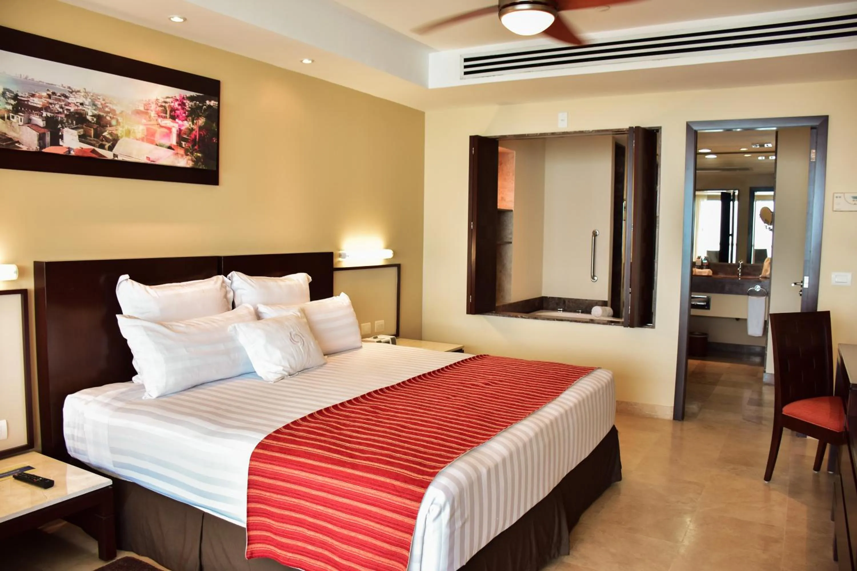 TV and multimedia, Bed in Sunset Plaza Beach Resort Puerto Vallarta All Inclusive