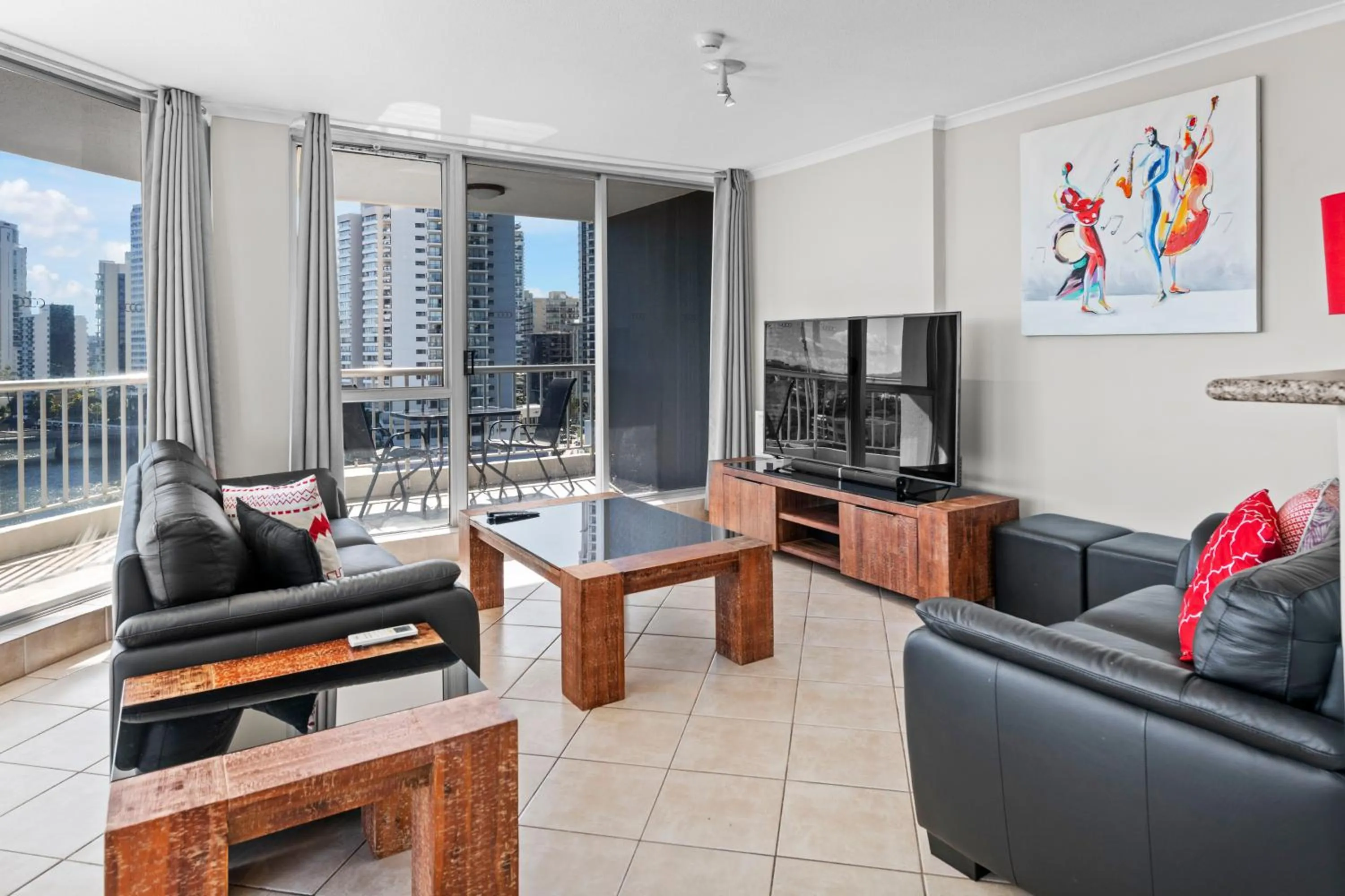 Living room in Moorings On Cavill Surfers Paradise