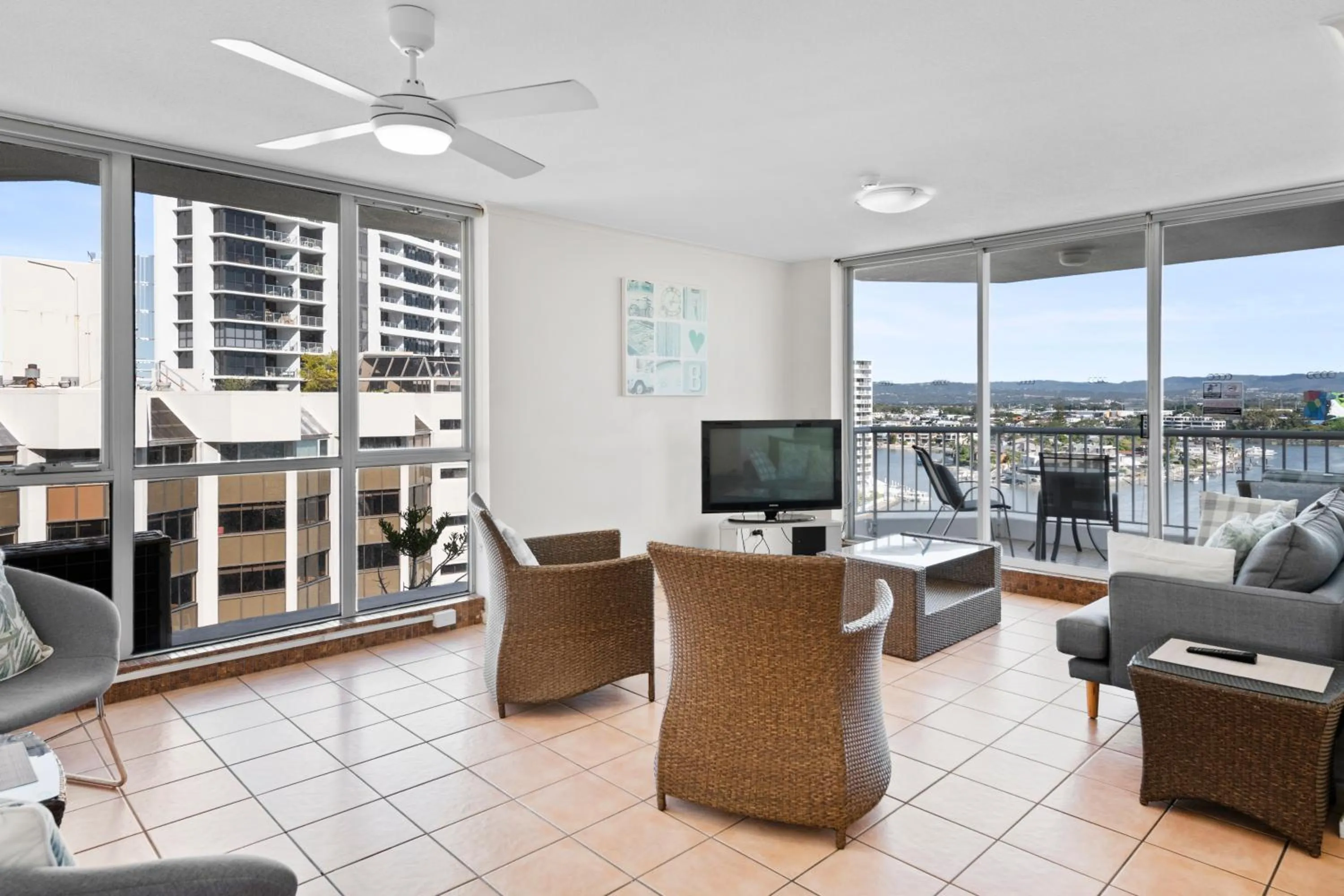 Living room in Moorings On Cavill Surfers Paradise