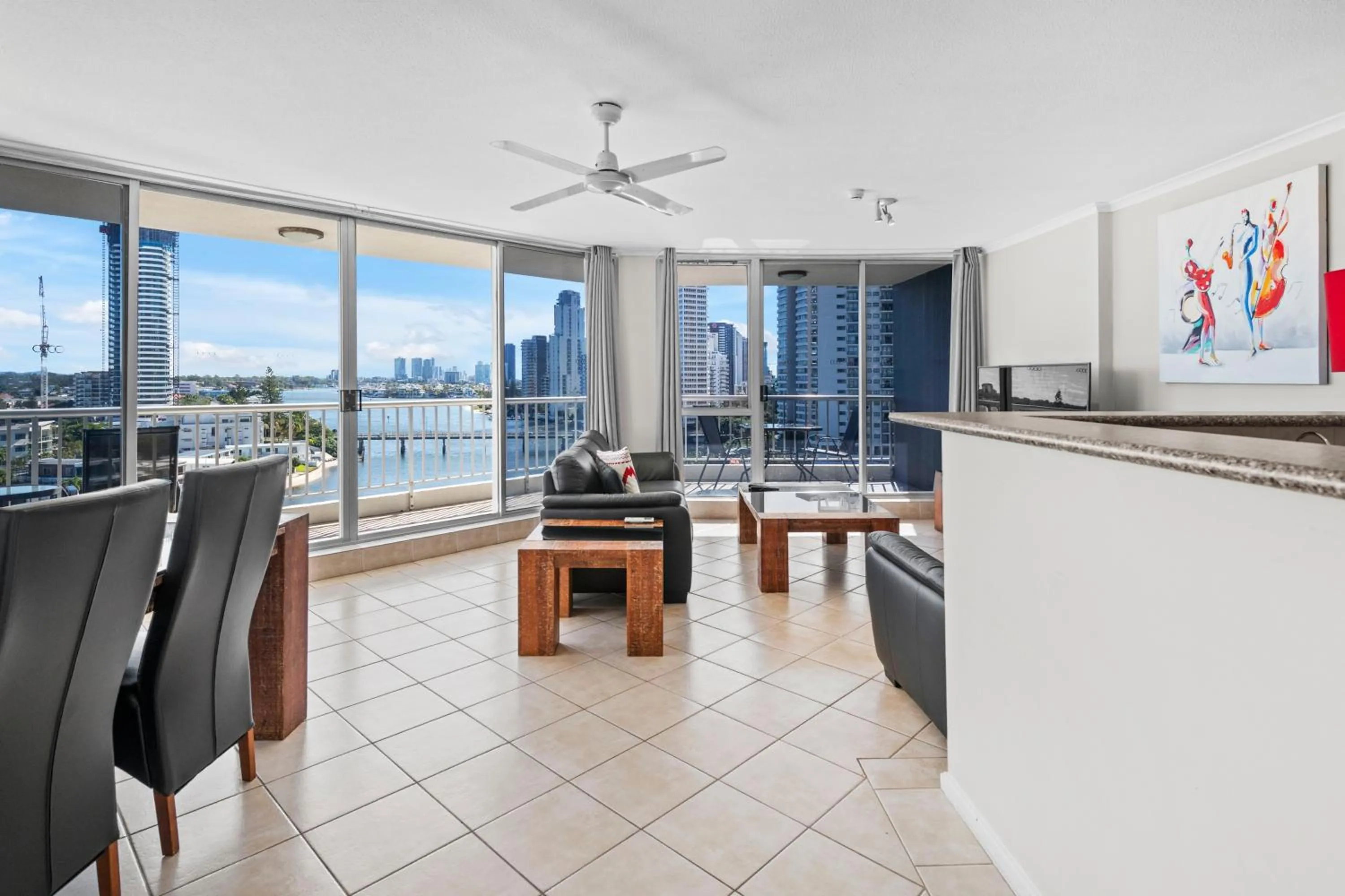 Living room in Moorings On Cavill Surfers Paradise