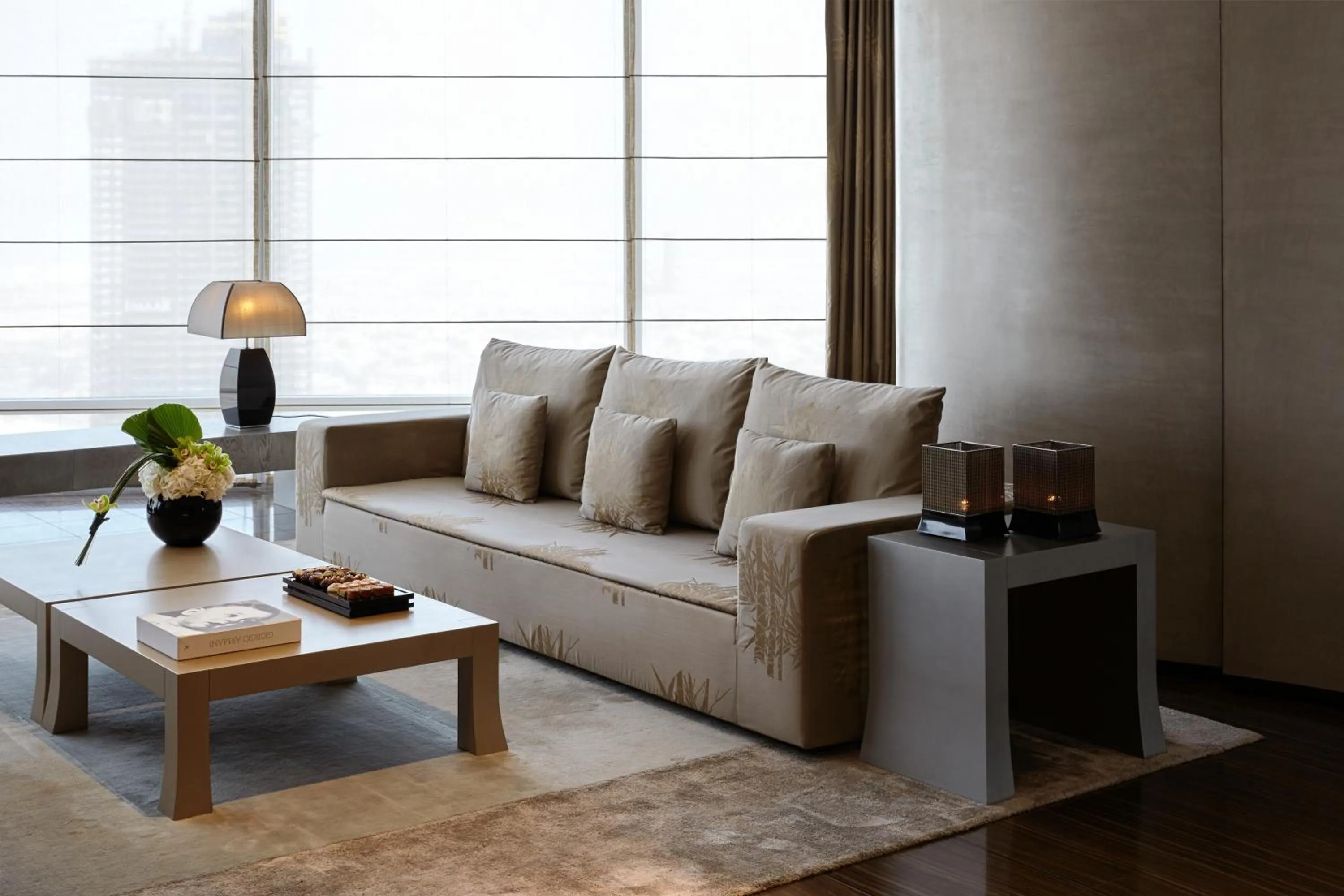Seating area in Armani Hotel Dubai, Burj Khalifa