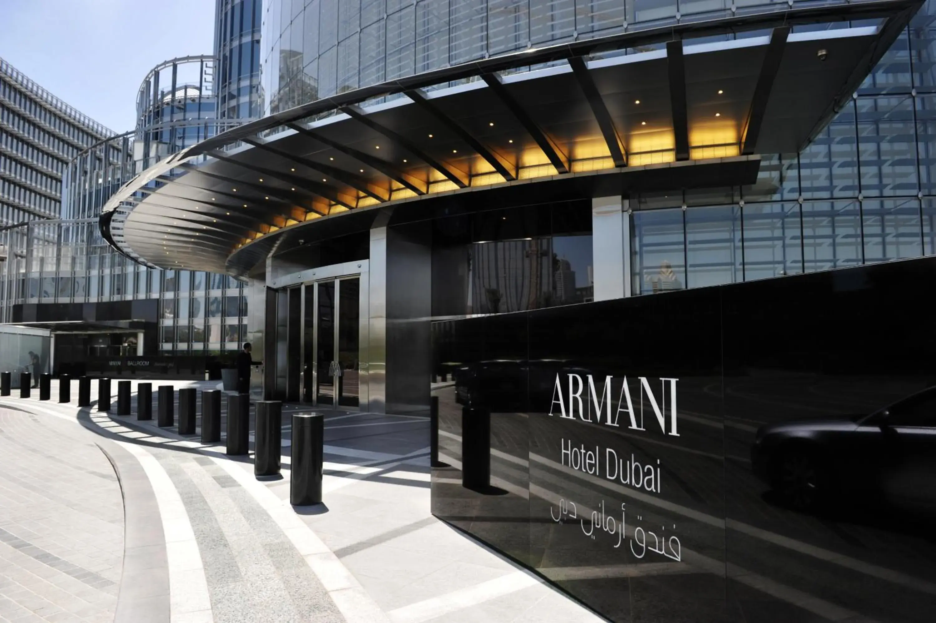 Facade/entrance in Armani Hotel Dubai, Burj Khalifa Facade/entrance in Armani Hotel Dubai, Burj Khalifa