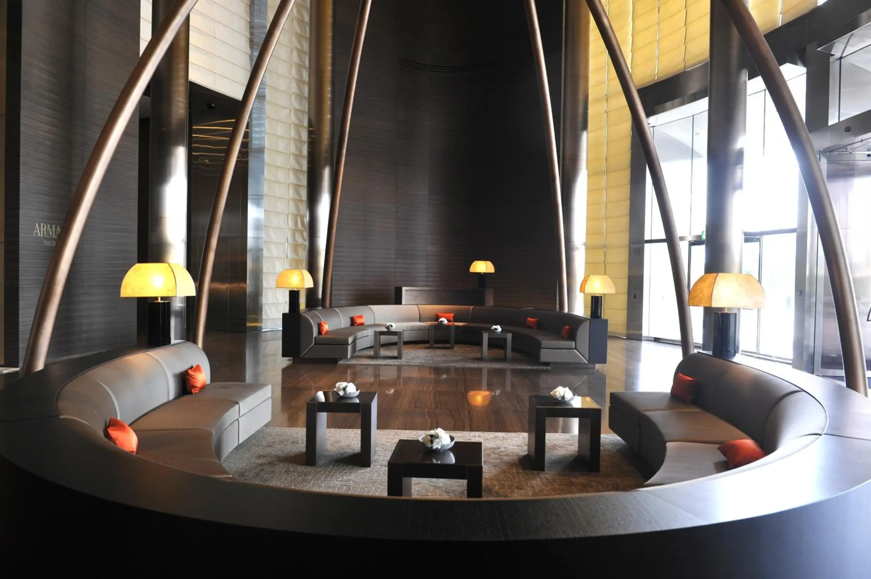 Lobby or reception in Armani Hotel Dubai, Burj Khalifa Lobby or reception in Armani Hotel Dubai, Burj Khalifa