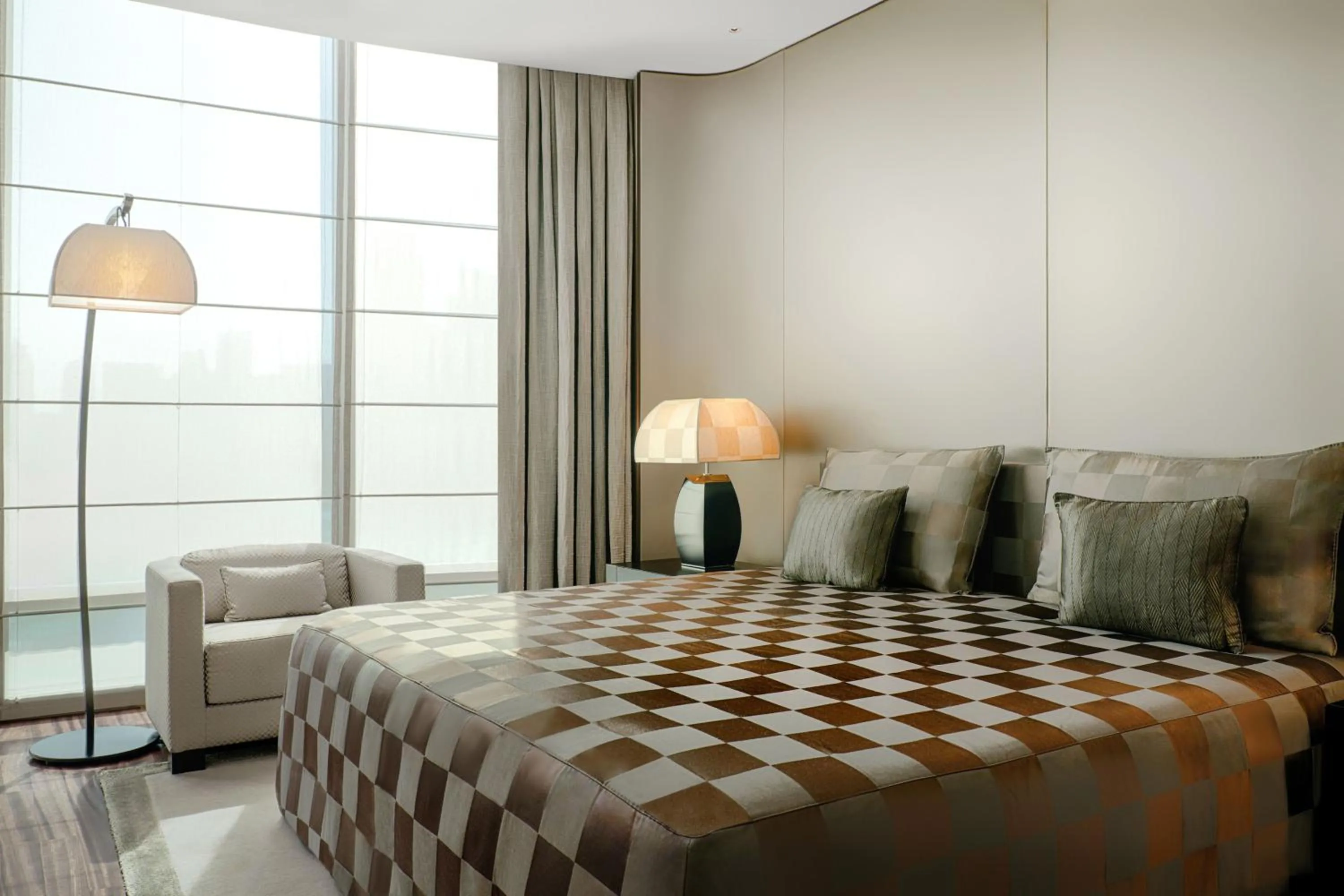 Bedroom, Bed in Armani Hotel Dubai, Burj Khalifa