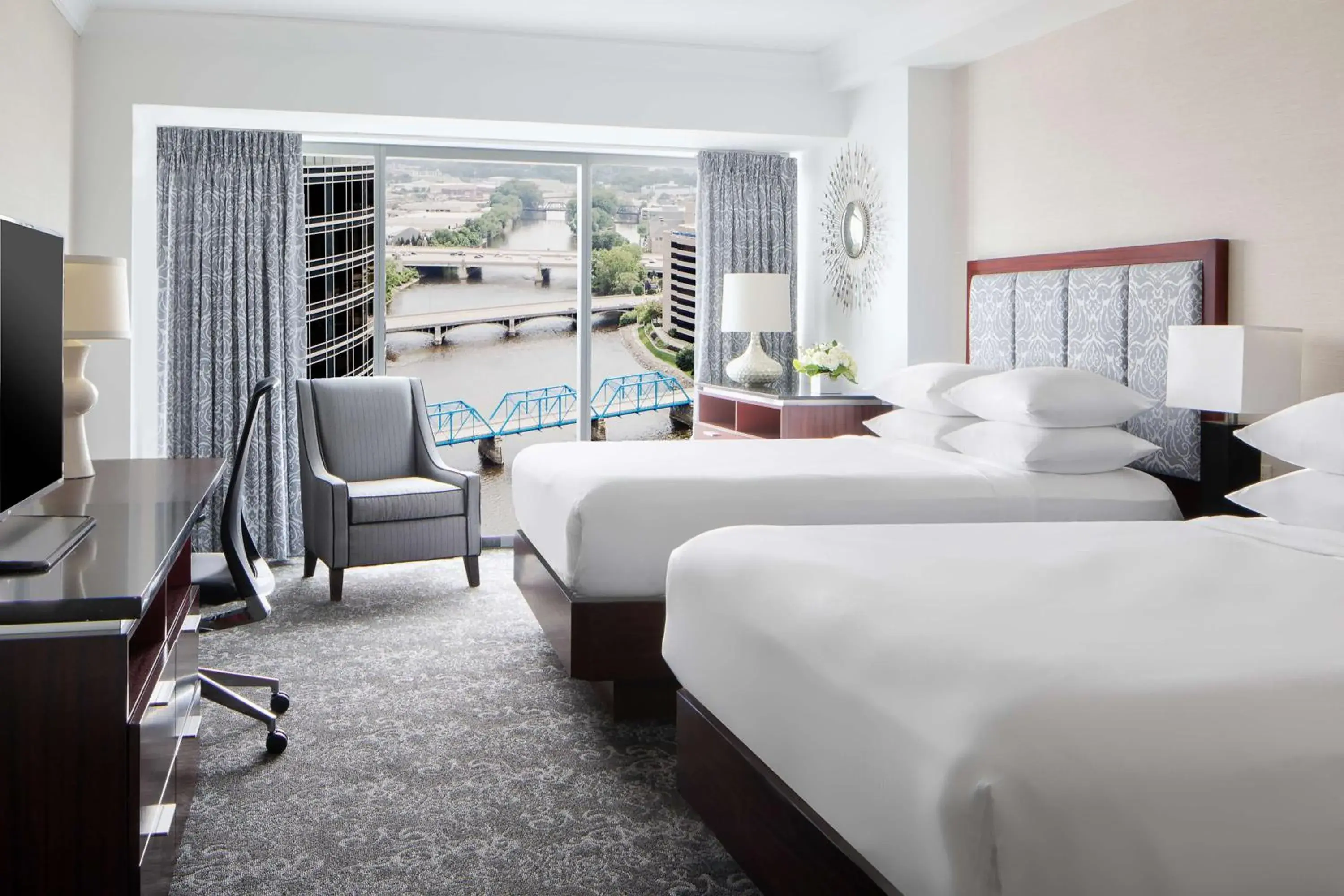 Bed in Amway Grand Plaza Hotel, Curio Collection by Hilton Bed in Amway Grand Plaza Hotel, Curio Collection by Hilton