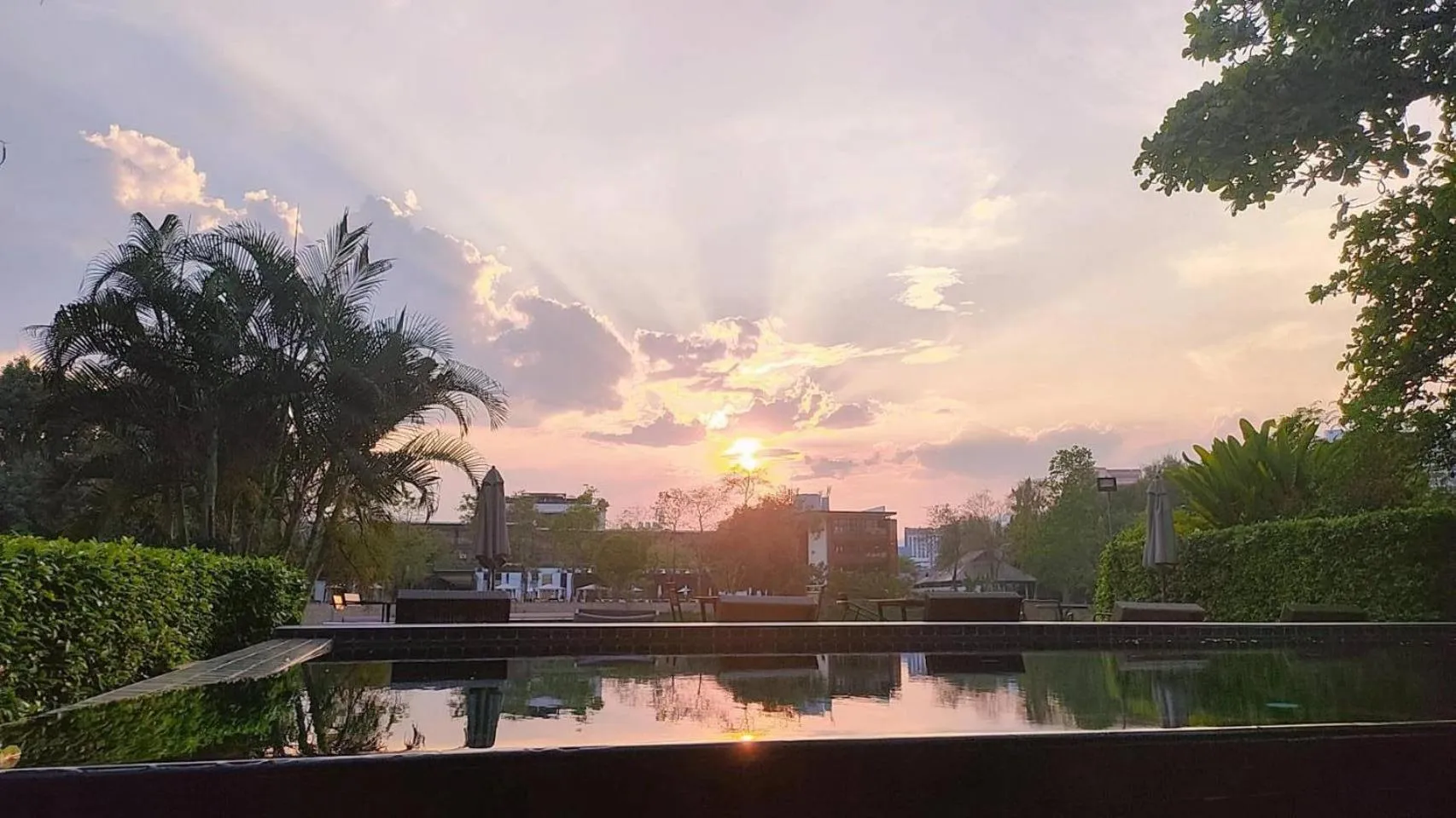 Sunset in i-river chiangmai