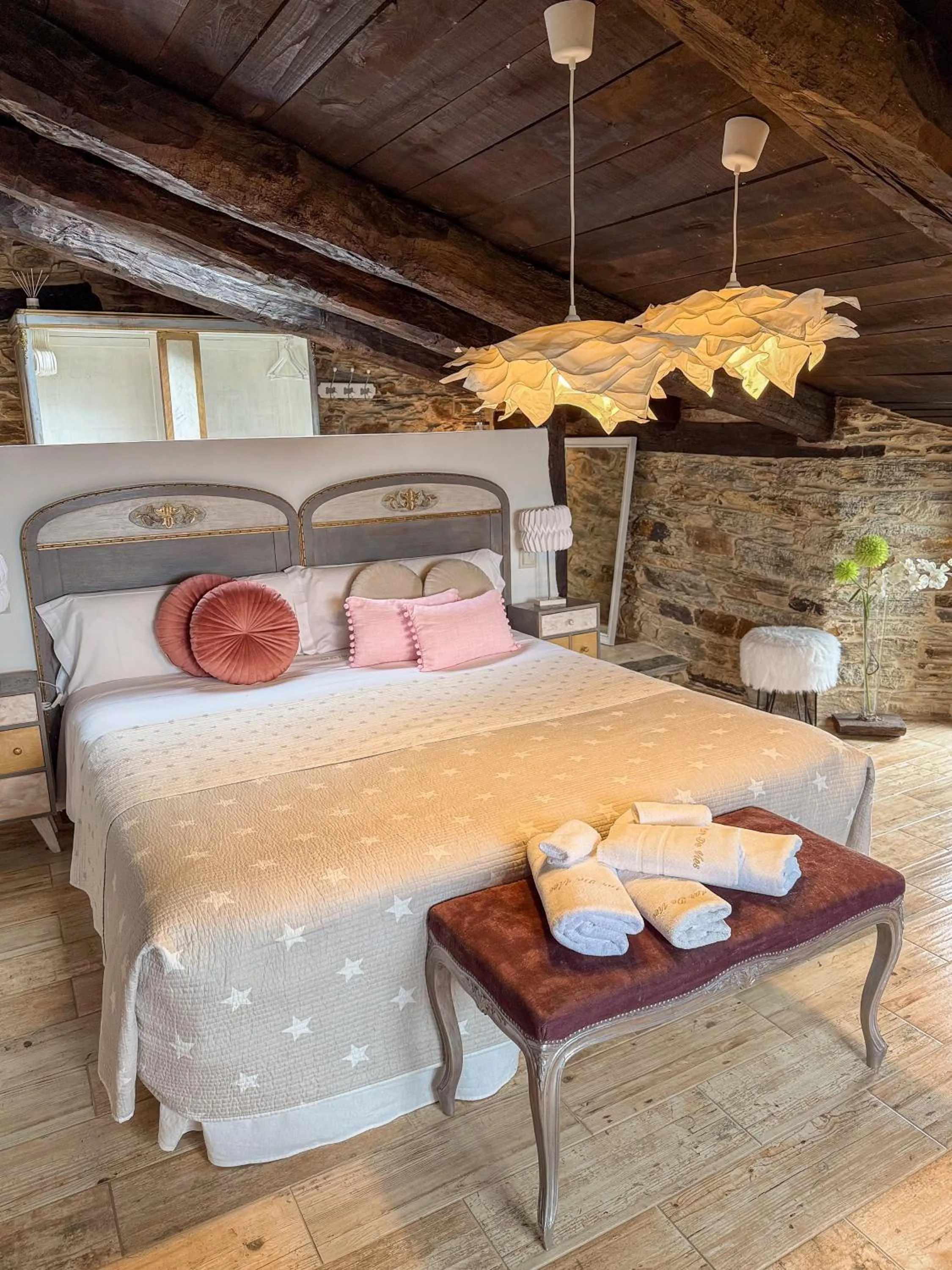 Bed in Complejo Rural Lar de Vies