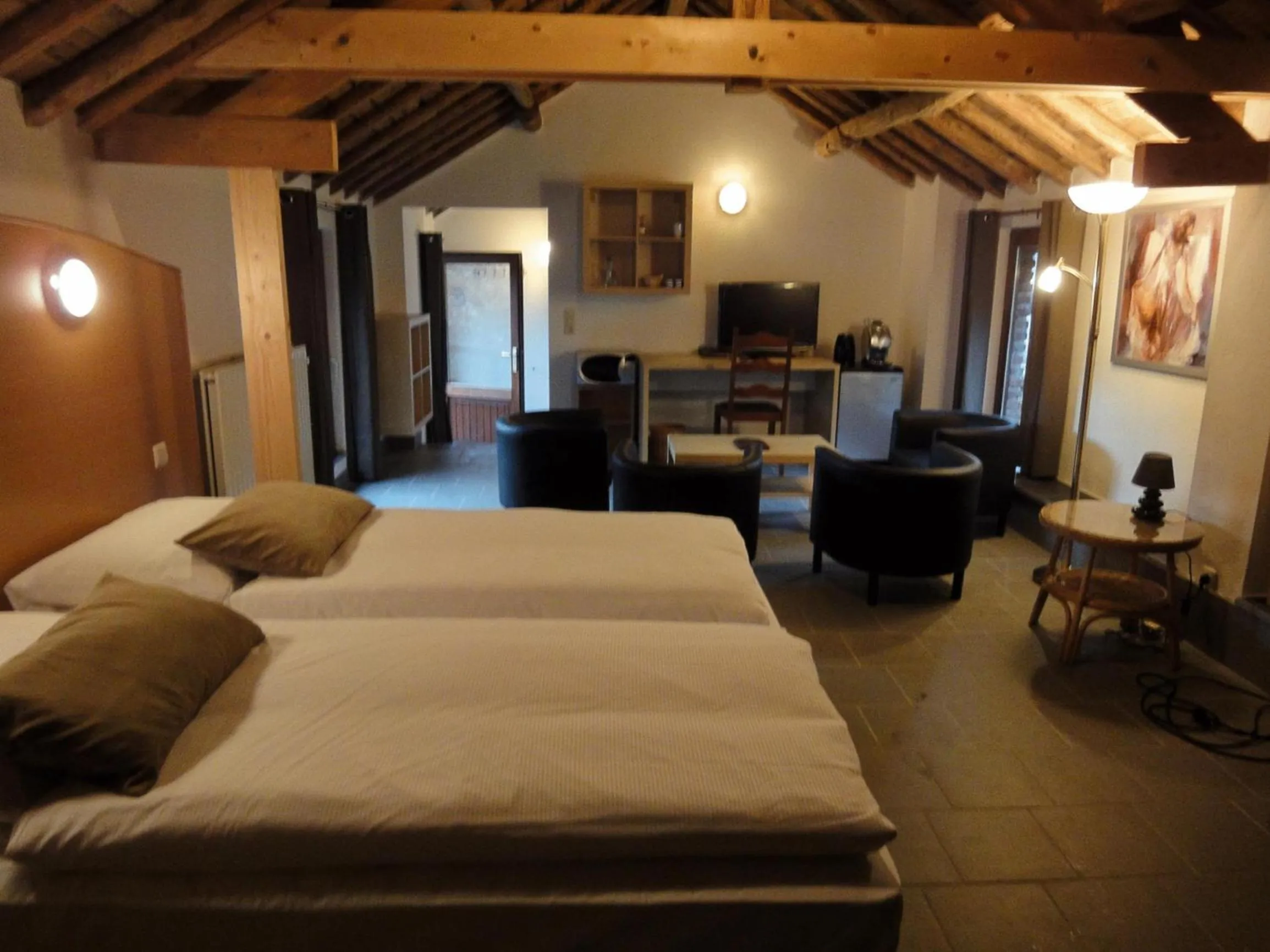 Seating area, Bed in Parkhotel Villa des Effats Vielsalm