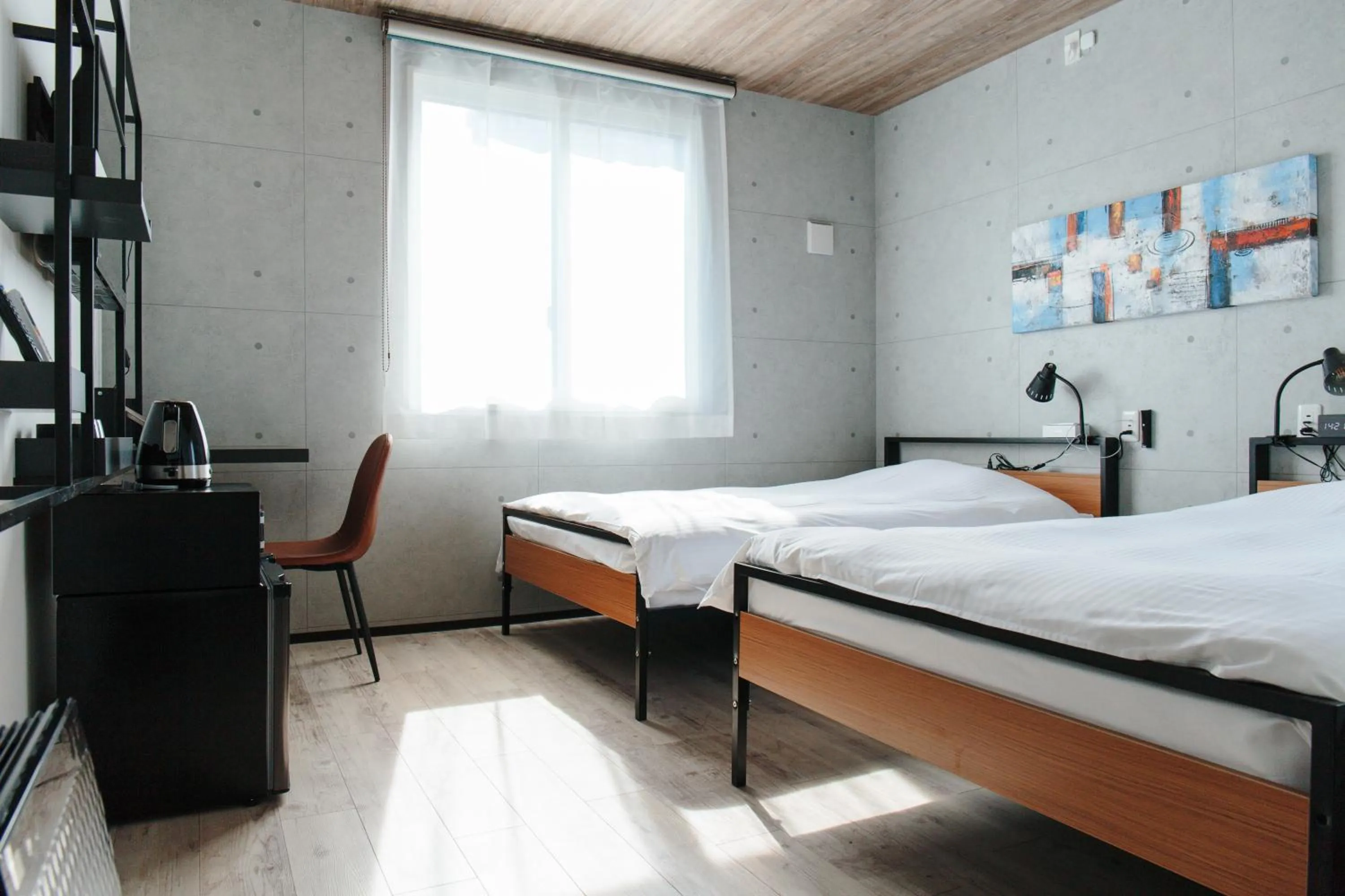 Bed in Hotel Potmum Sapporo