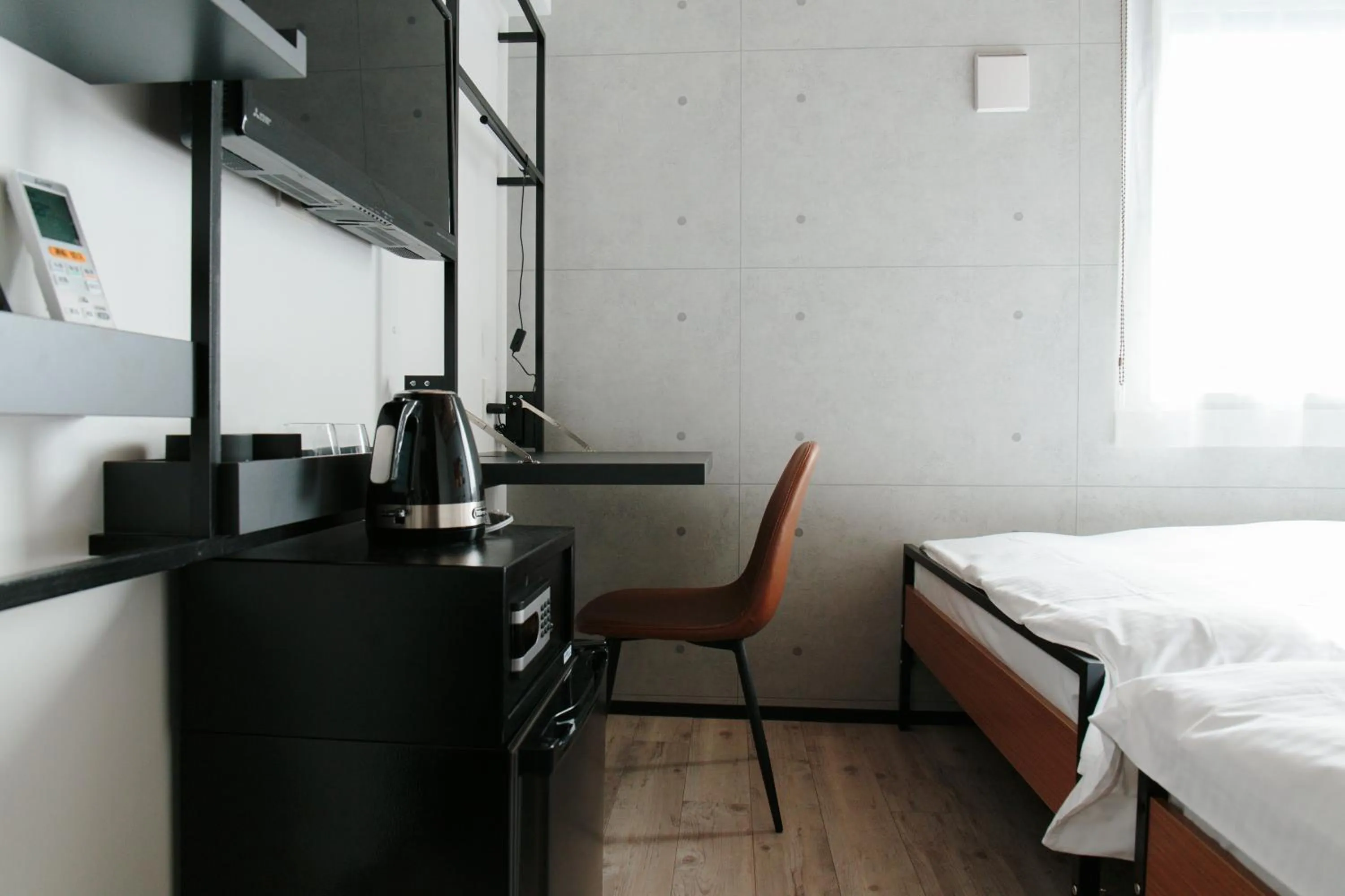 Decorative detail, Bed in Hotel Potmum Sapporo