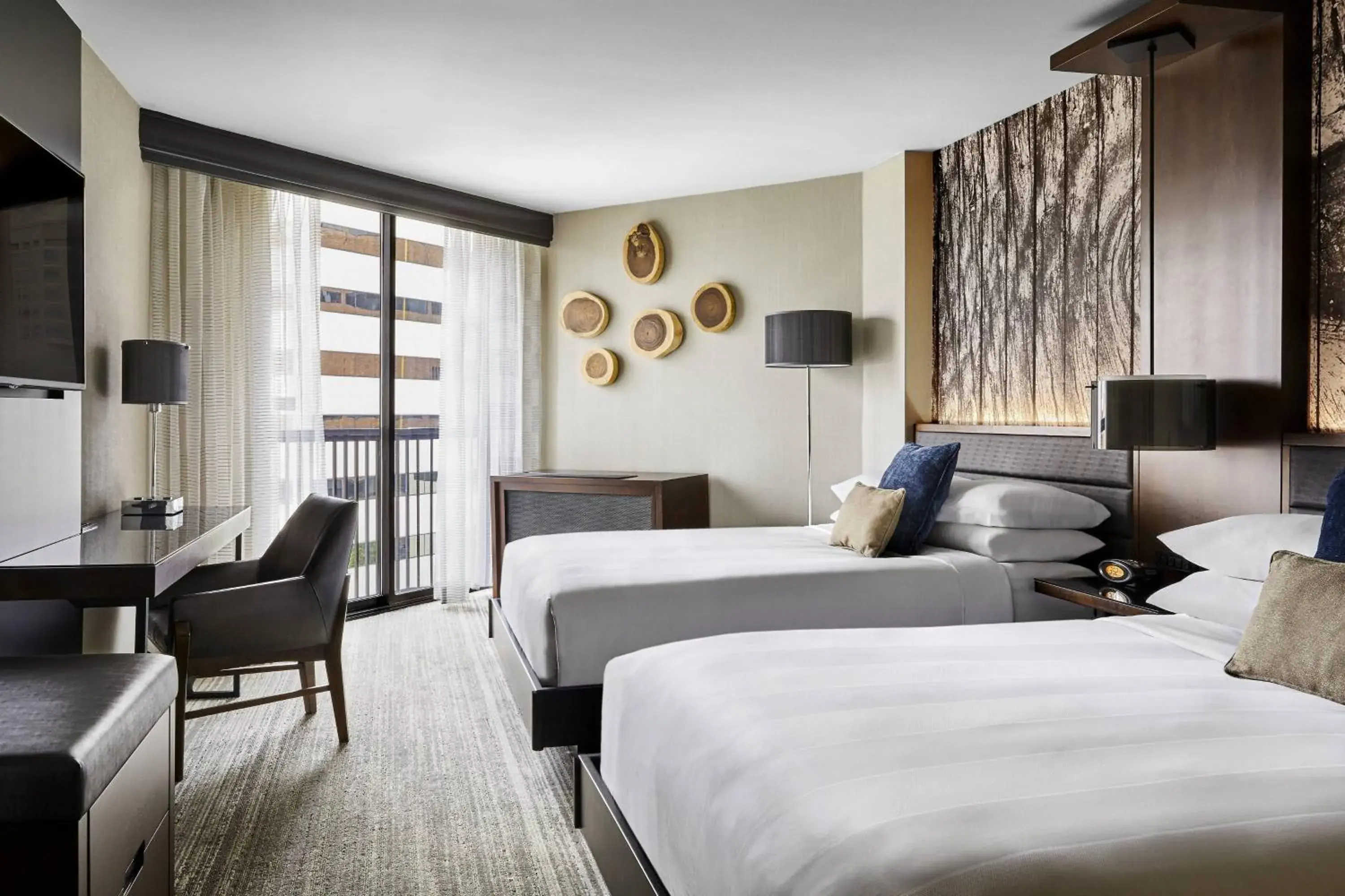 Guest Room with Two Queen Beds and City View in Portland Marriott Downtown Waterfront Guest Room with Two Queen Beds and City View in Portland Marriott Downtown Waterfront