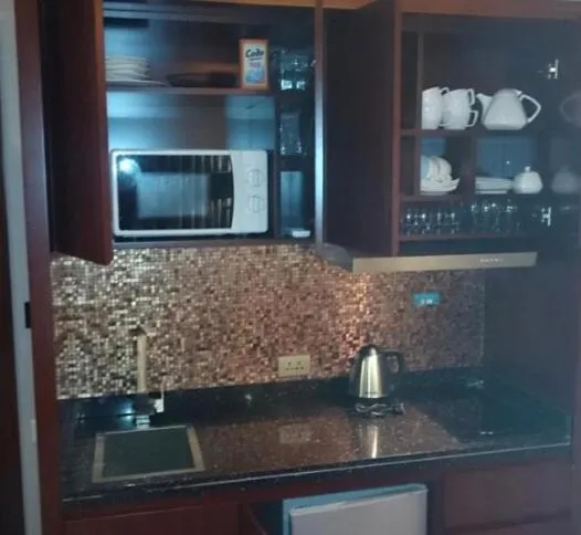 Kitchen or kitchenette in Ana's Apartment in Chakvi Oasis