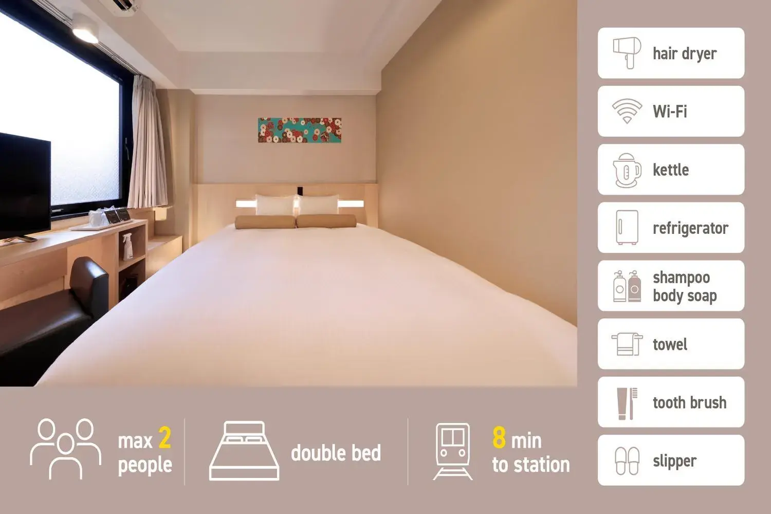 Bed in Shinsaibashi-Higashi Crystal Hotel Bed in Shinsaibashi-Higashi Crystal Hotel