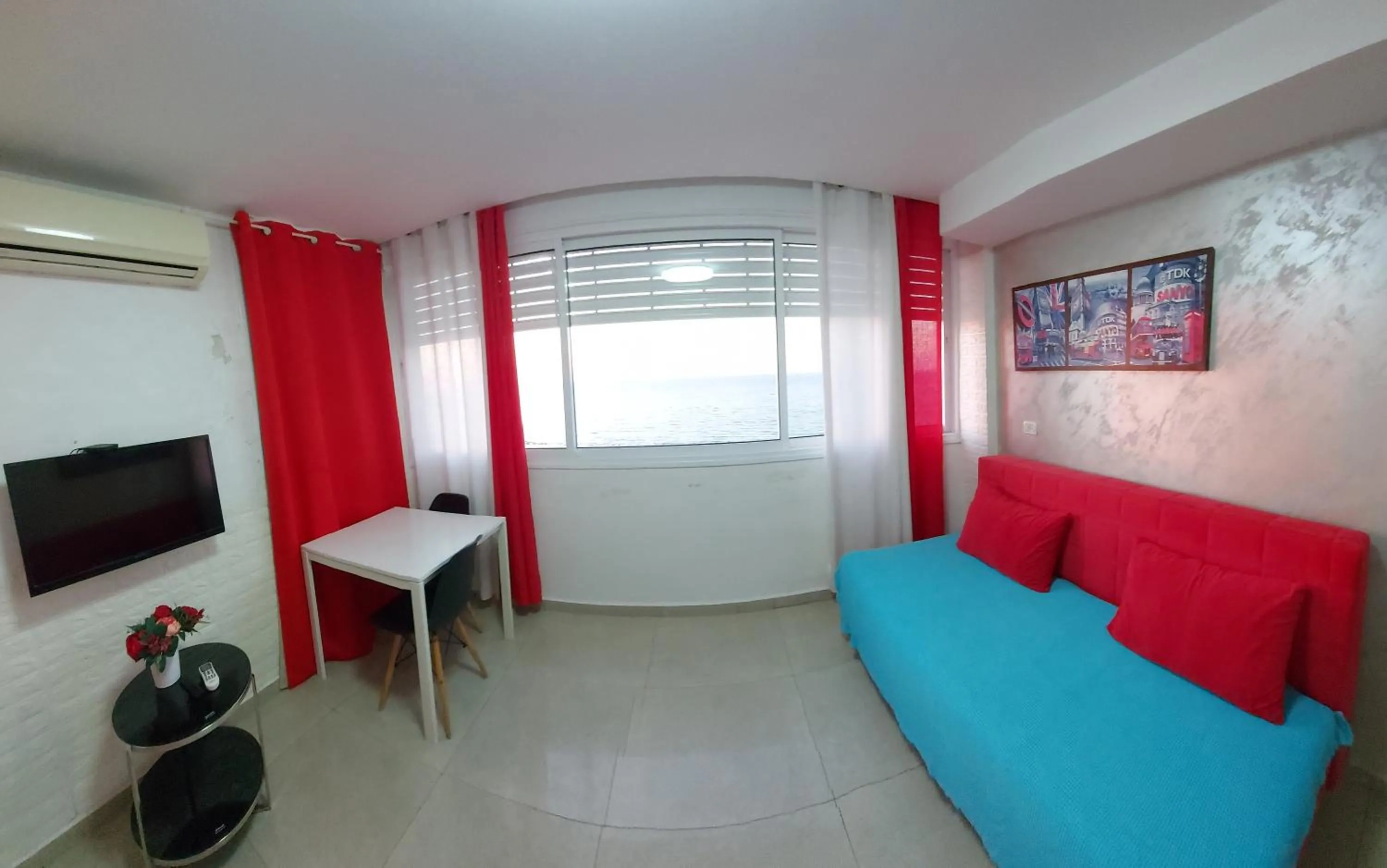 Living room in 612 apartment on the beach