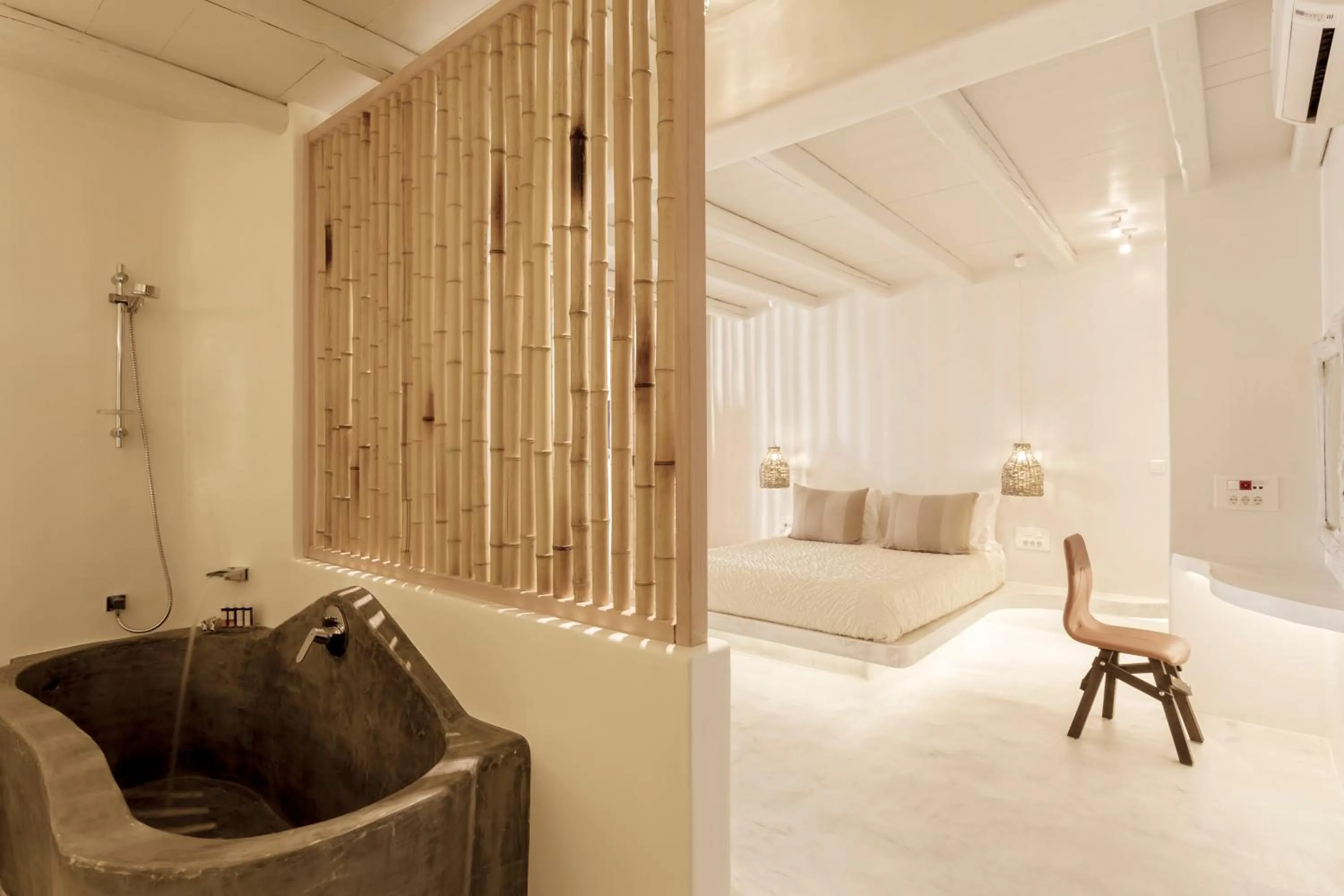 Bathroom, Bed in Naxian Collection - Small Luxury Hotel of the World