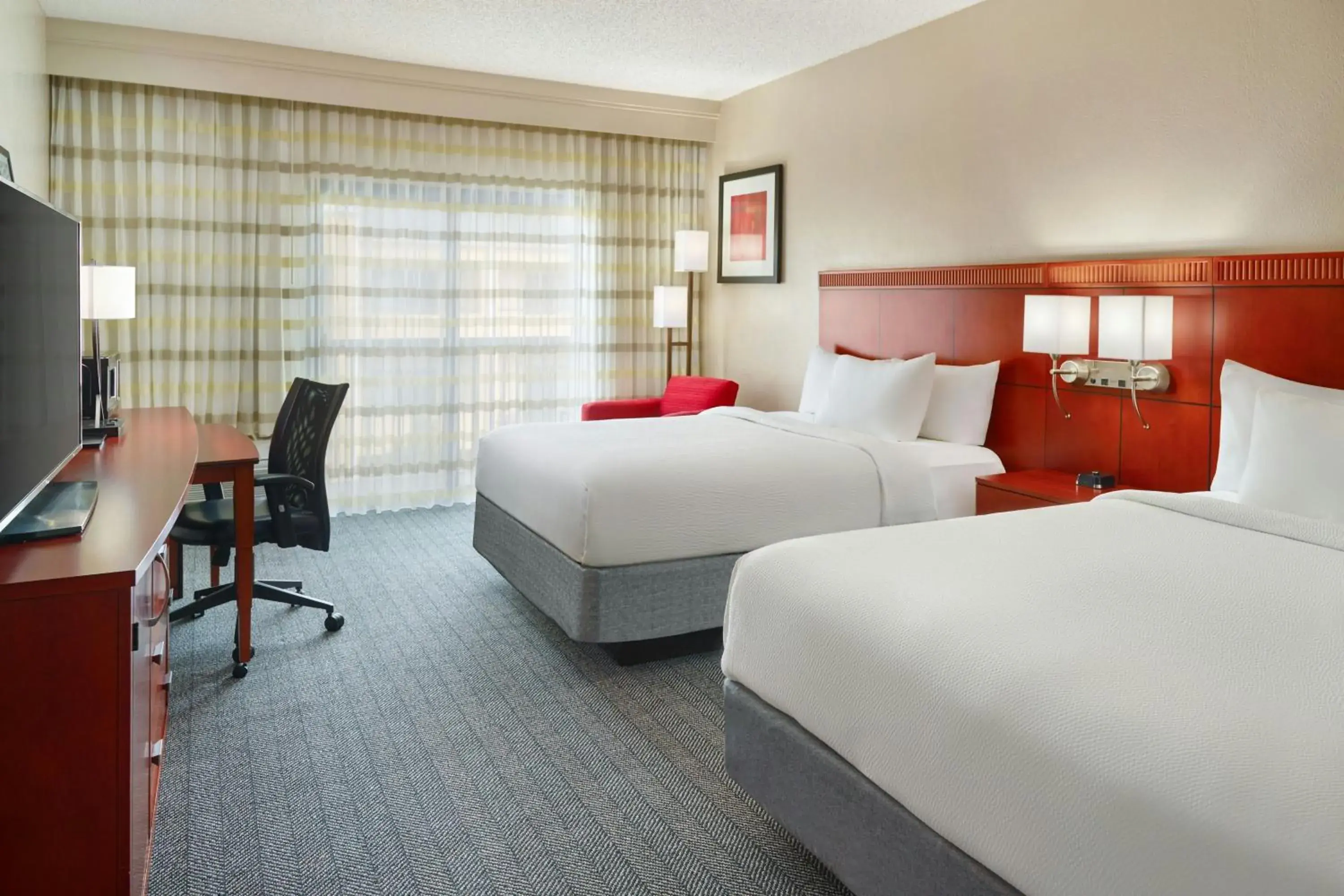 Queen Room with Two Queen Beds and Courtyard View in Courtyard by Marriott Baton Rouge Acadian Centre/LSU Area Queen Room with Two Queen Beds and Courtyard View in Courtyard by Marriott Baton Rouge Acadian Centre/LSU Area