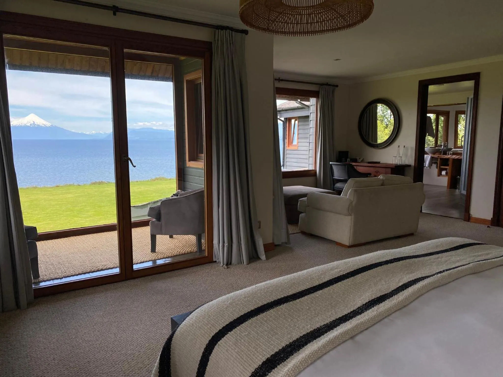View (from property/room), Bed in Casa Molino Hotel Boutique & Restaurant Puerto Varas