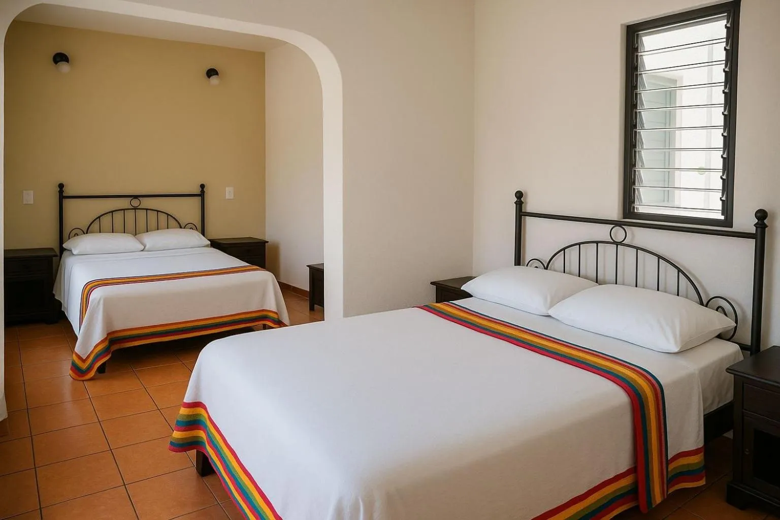 Bed in Hotel Casa Zoque Colonial