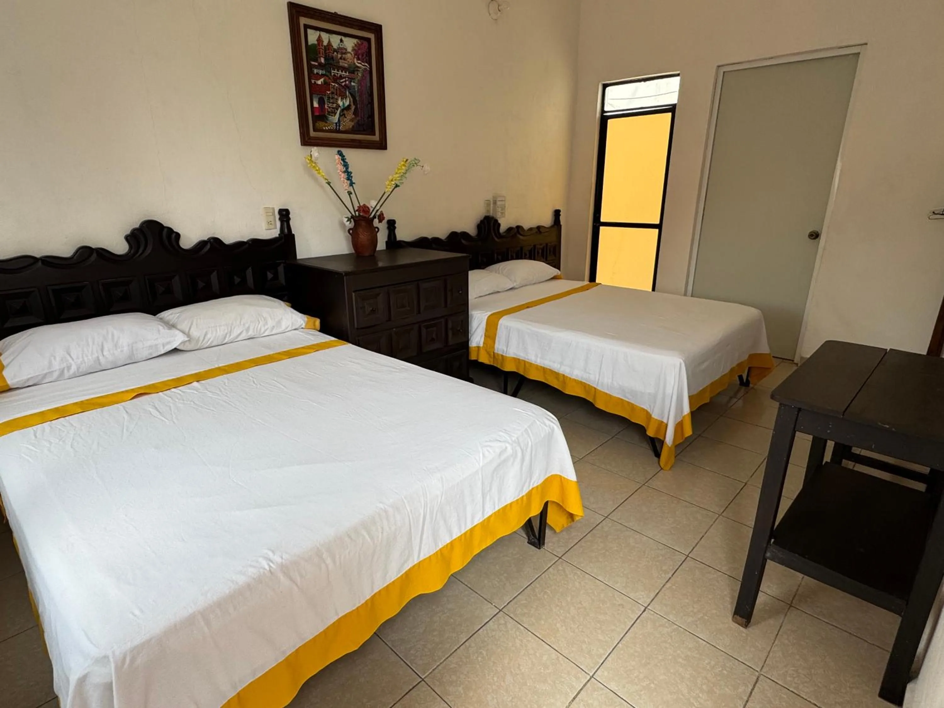 Bed in Hotel Casa Zoque Colonial