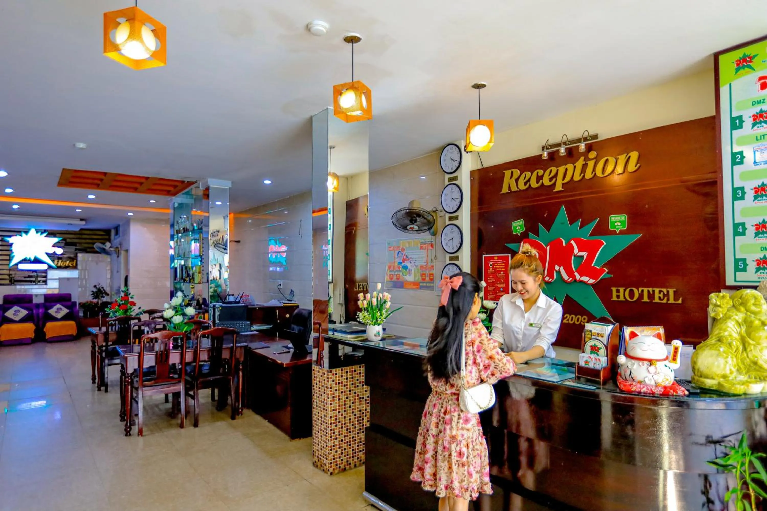 Communal lounge/ TV room in DMZ Hotel